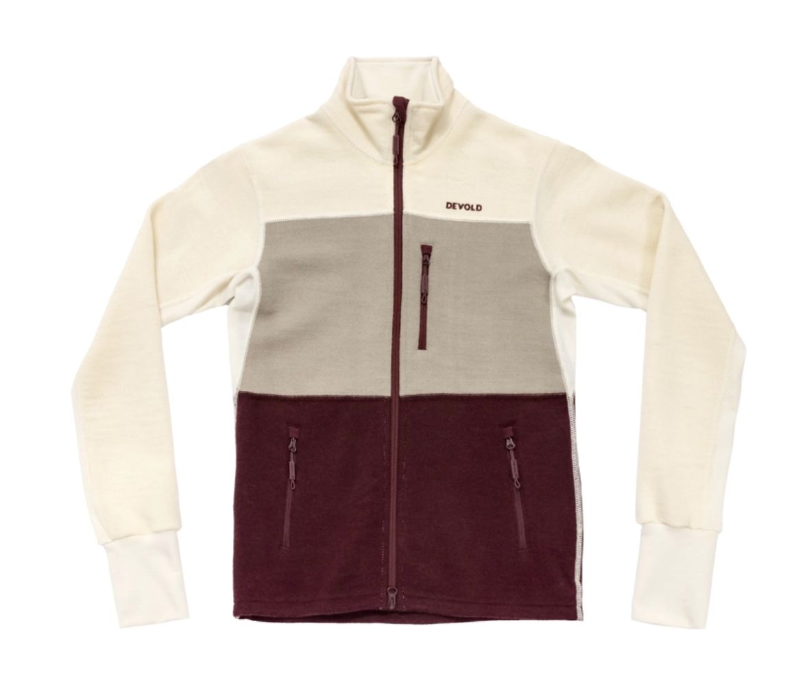 THERMO WOOL JKT WMN, Color: PORT/RAW WHITE/STONE, Size: S