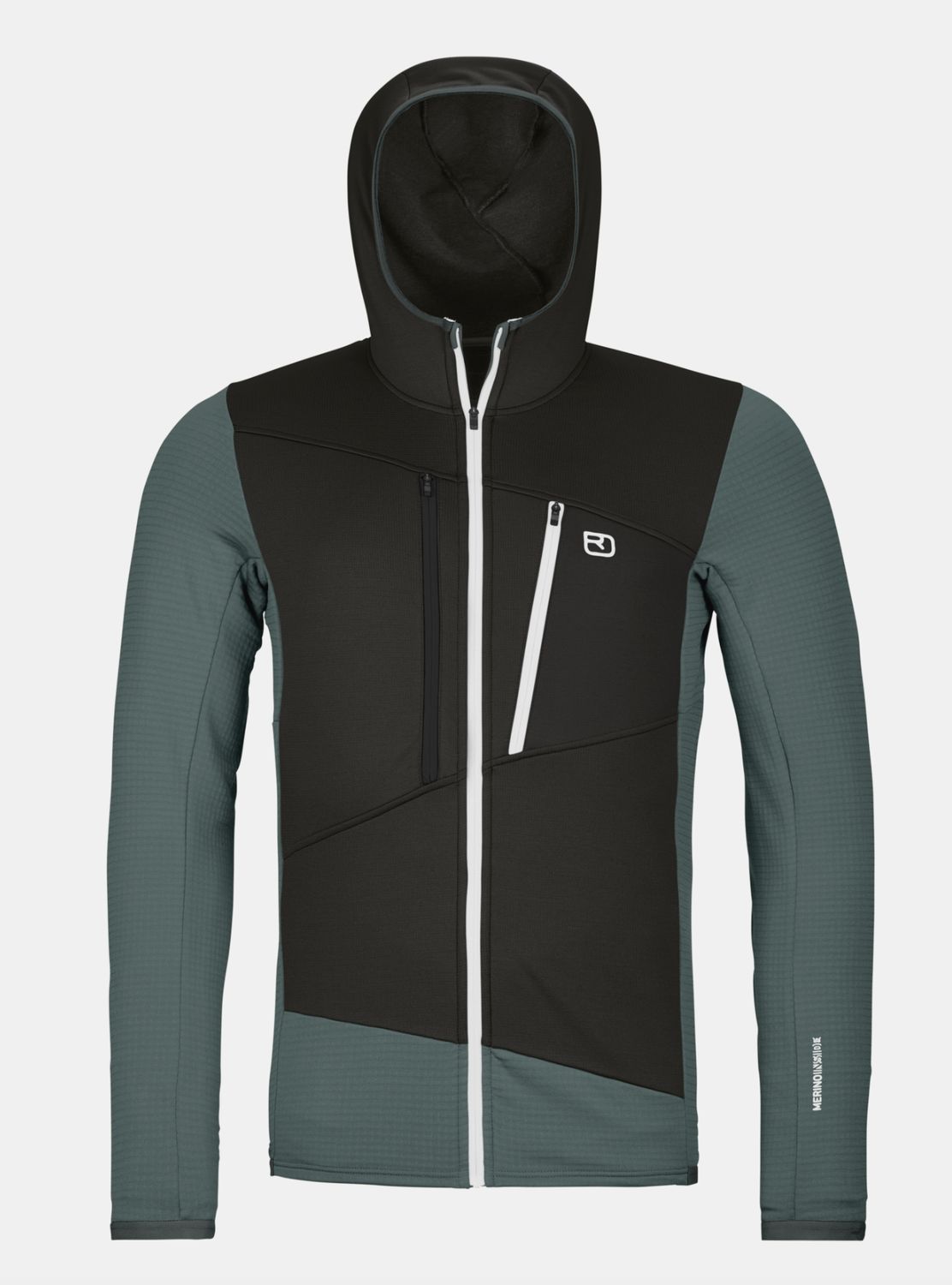 FLEECE GRID HOODY M, Color: dark arctic grey, Size: M