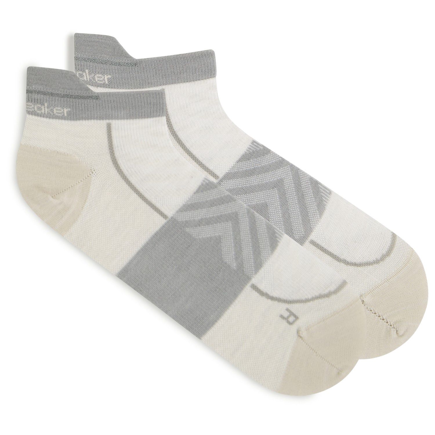 Women Merino Blend Run+ Ultralight Micro, Colour: ECRU Heather/ALLOY, Size: Small