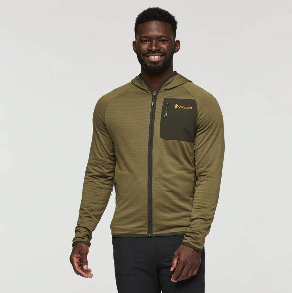 Otero Fleece Full-Zip Hooded Jacket - Mens, Colour: Live Oak, Size: M
