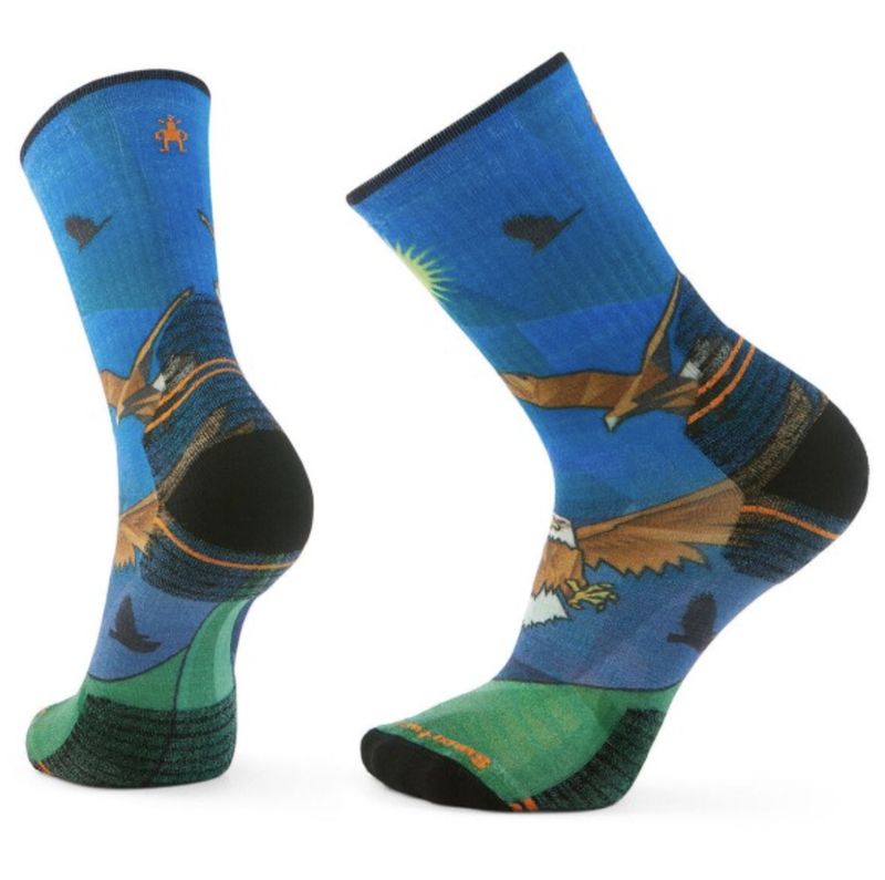 Trail Run Targeted Cushion Neature Print Crew Socks