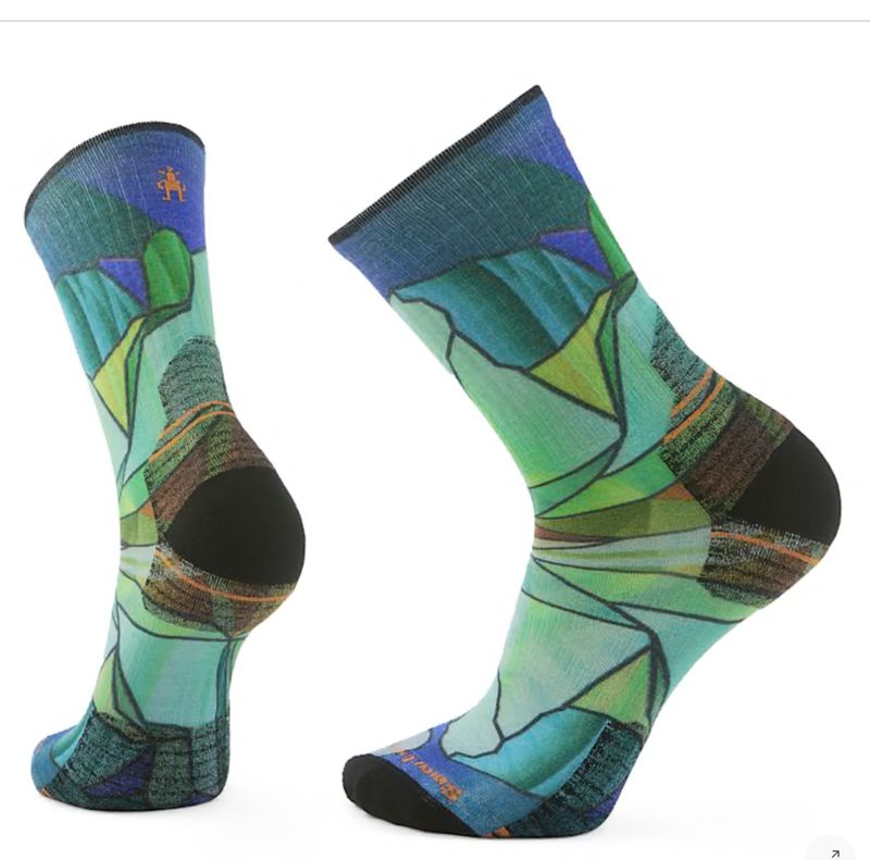 Hike Targeted Cushion Mirror Mountain Print Crew Socks