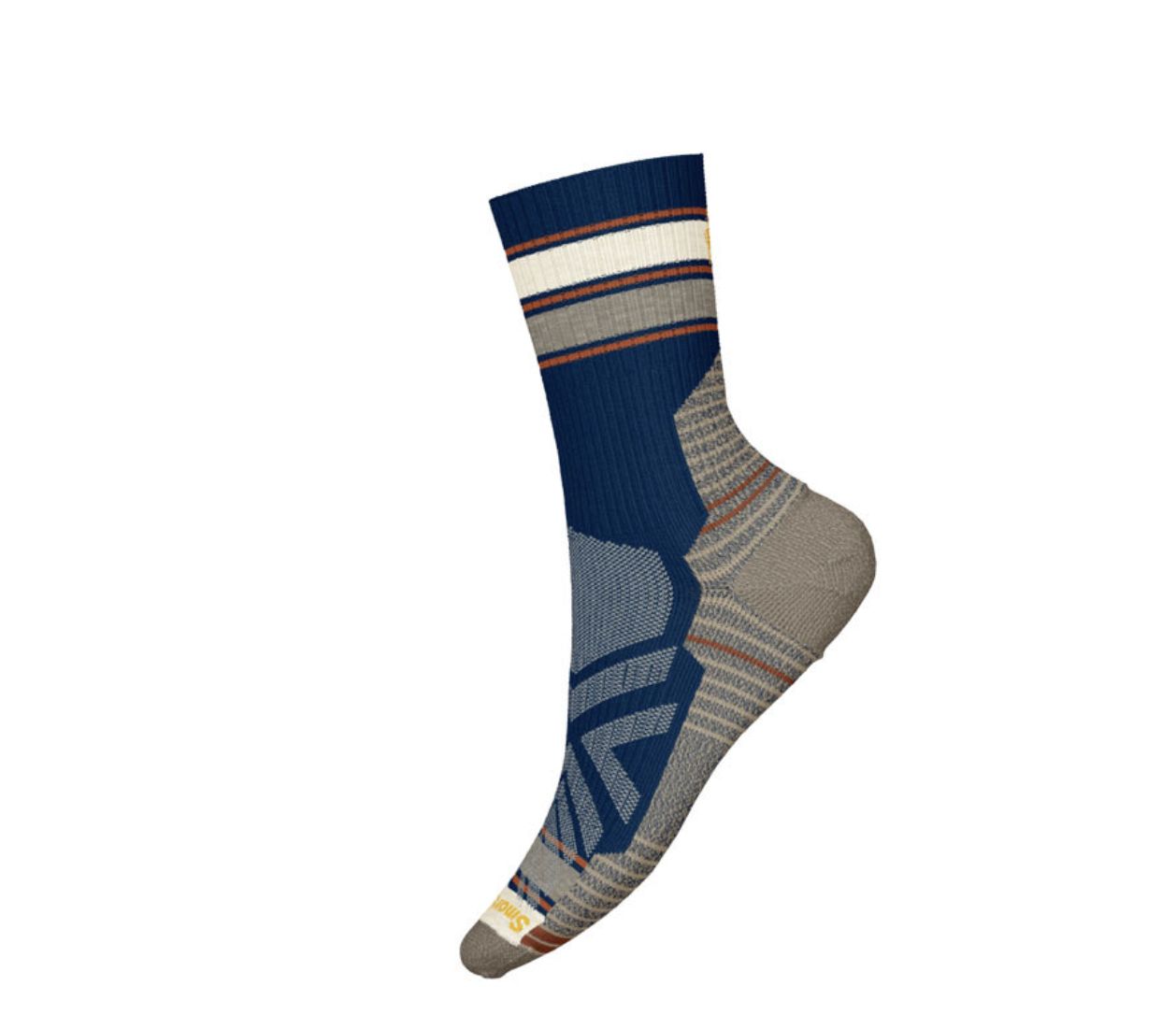 Hike Light Cushion Striped Mid Crew Socks, Colour: DEEP NAVY, Size: M
