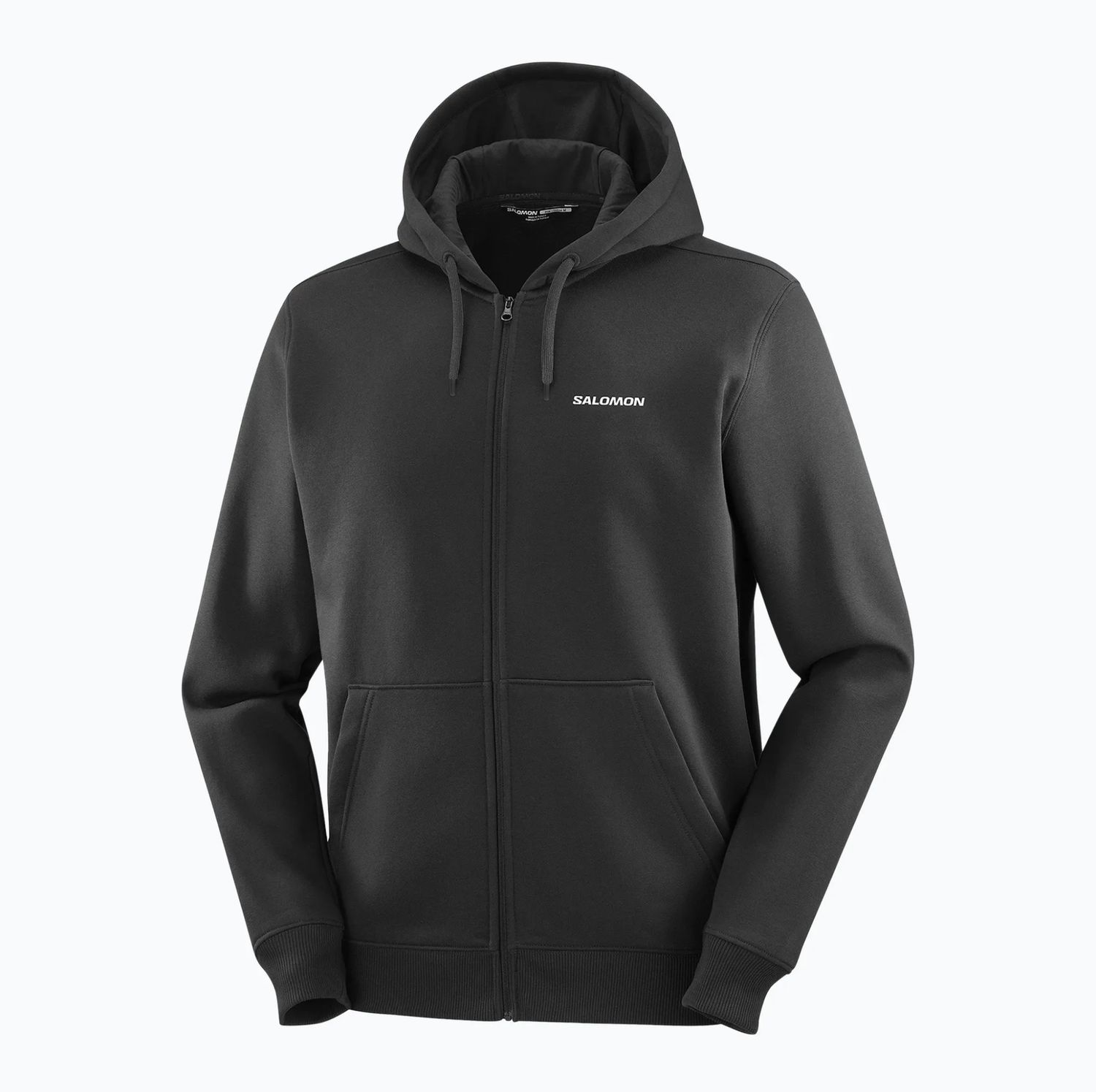 SALOMON LOGO FZ HOODIE M DEEP BLACK, Size: L