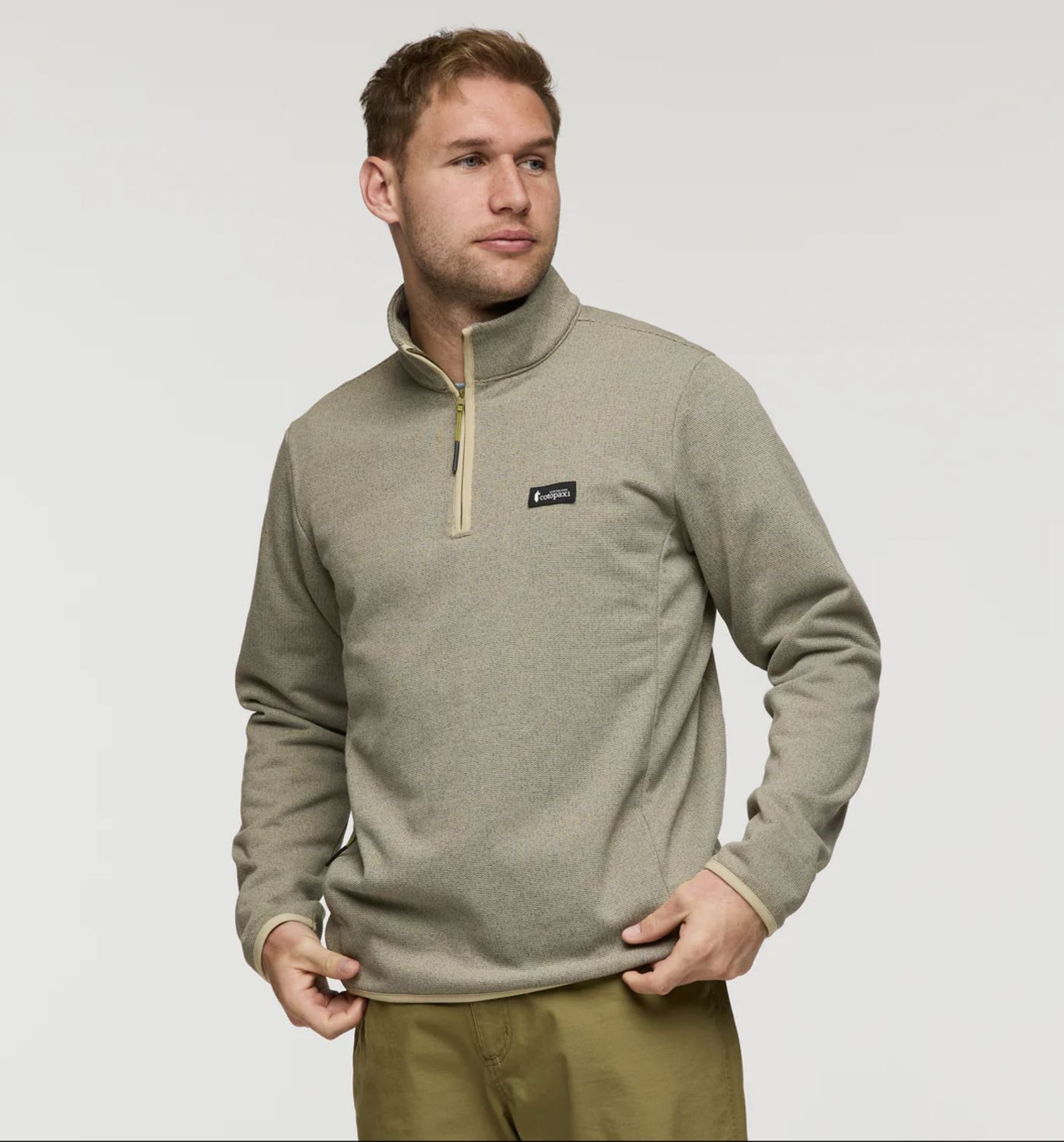 Envo Fleece Quarter-Zip Pullover - Mens, Colour: Heather Pebble, Size: M