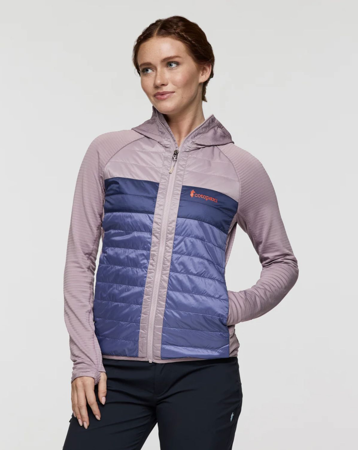 Capa Hybrid Insulated Hooded Jacket - Womens, Colour: Quartz and Blue Smoke, Size: S
