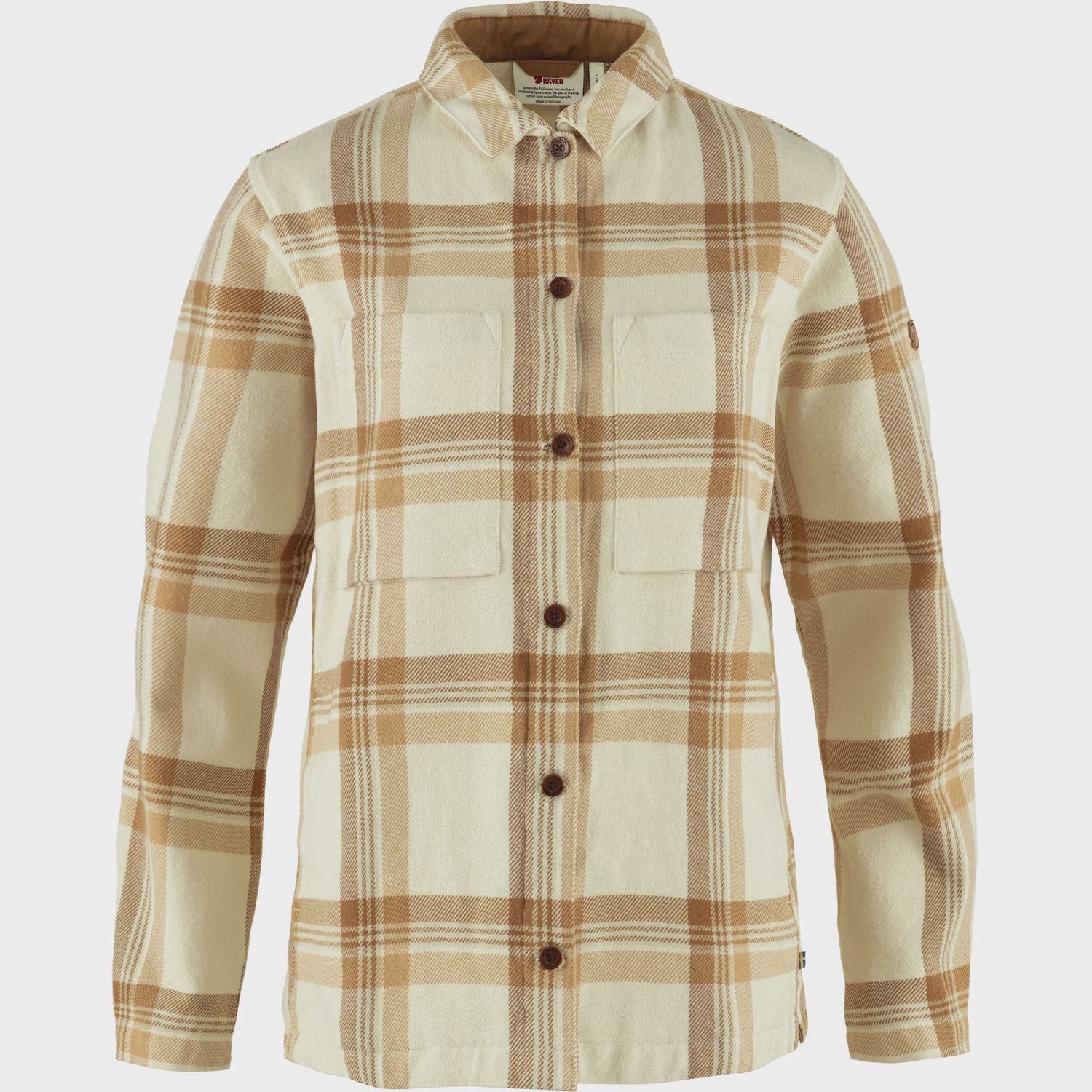 Singi Flannel Overshirt W, Colour: Chalk White-Dune Beige, Size: S