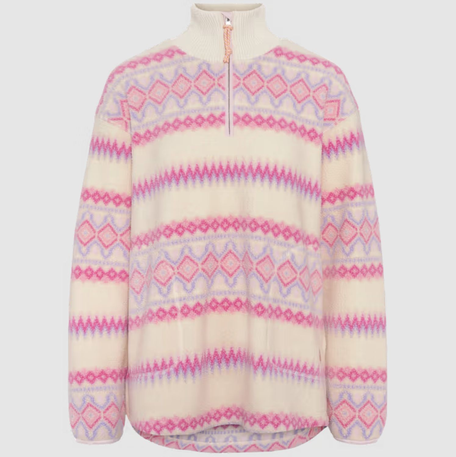 Ruthie Midlayer Half Zip, Colour: LIGHT BEIGE, Size: XS