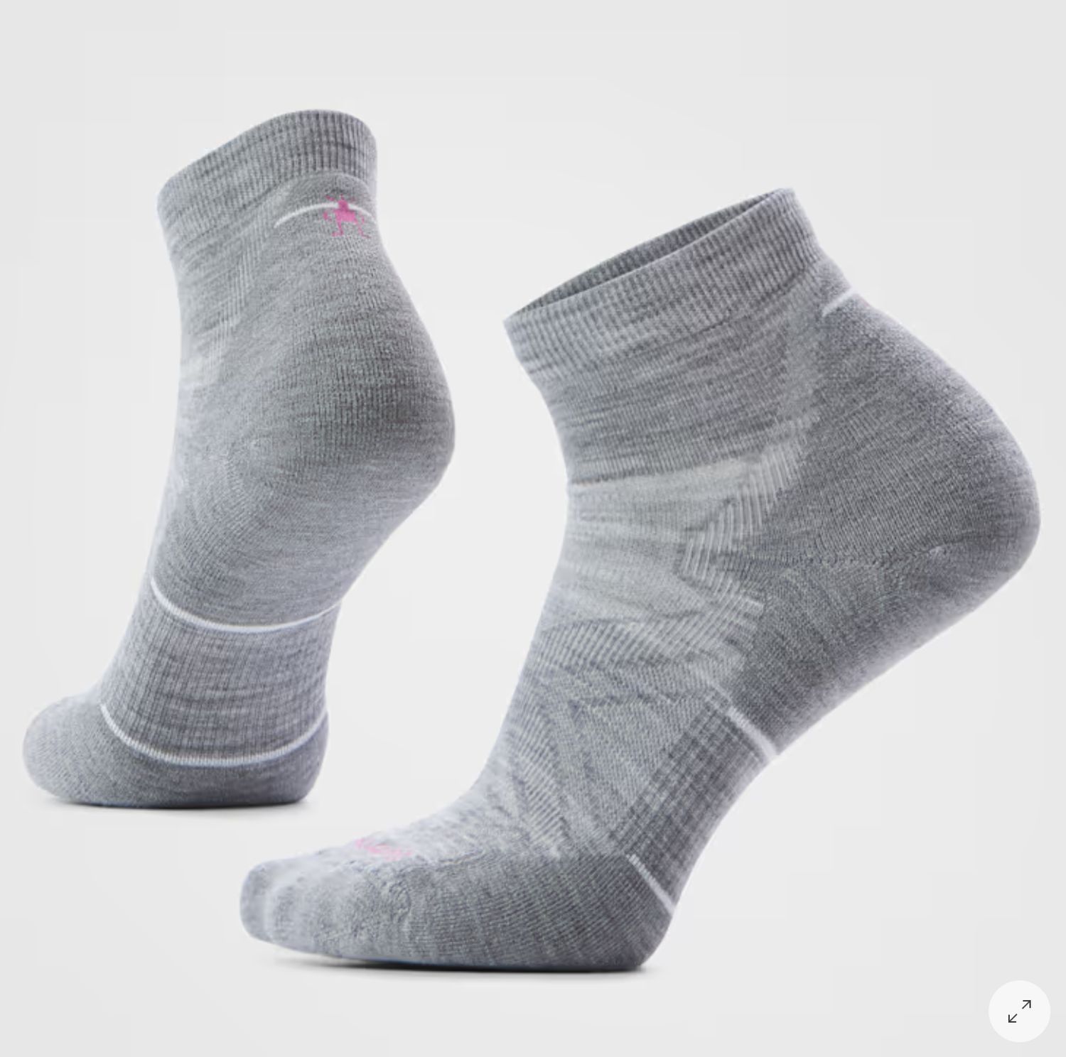 Women's Run Targeted Cushion Ankle Socks, Colour: LIGHT GRAY, Size: S