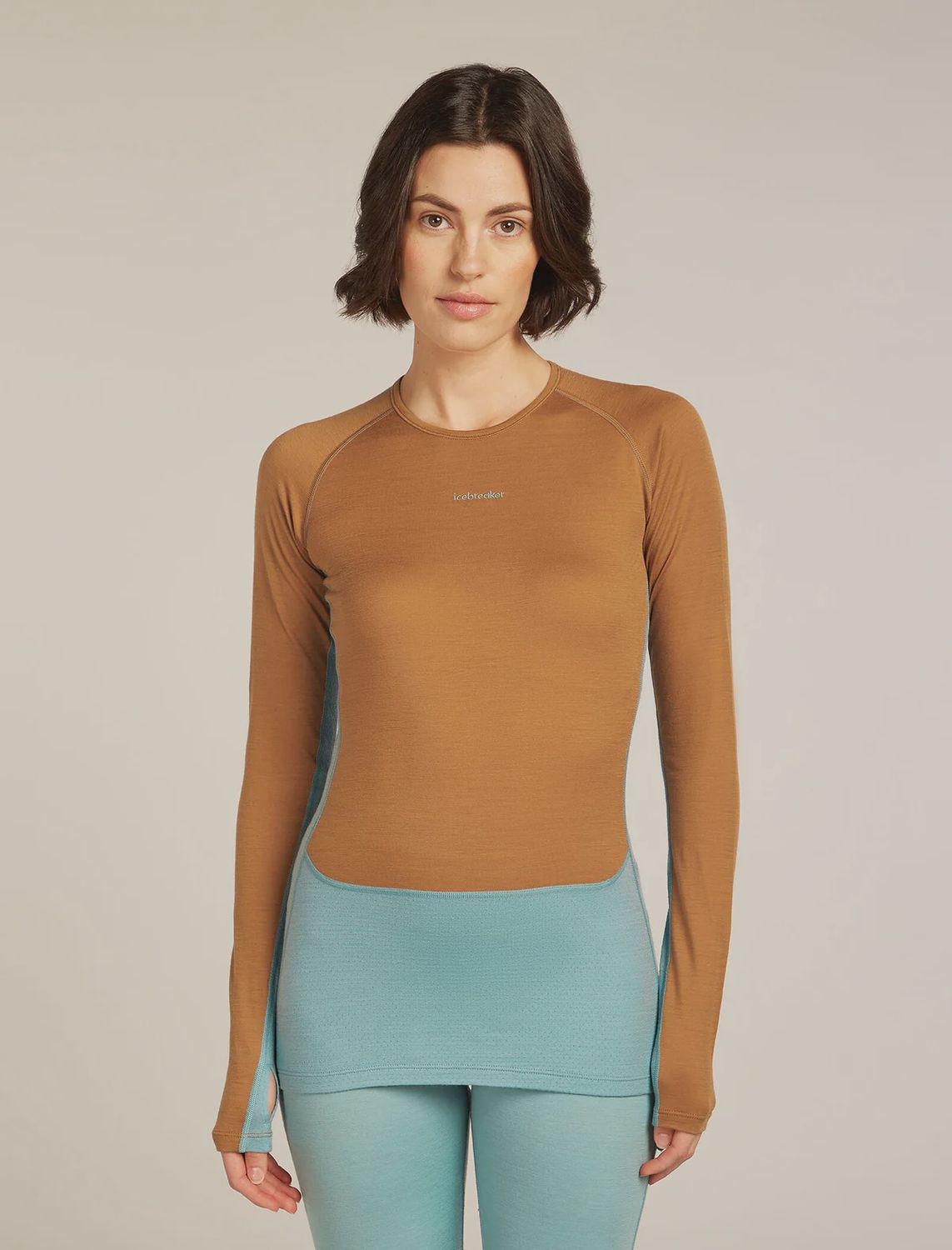 Women Merino 200 ZoneKnit™ LS Crewe, Colour: HYDRO/TRAIL/CB, Size: XSmall