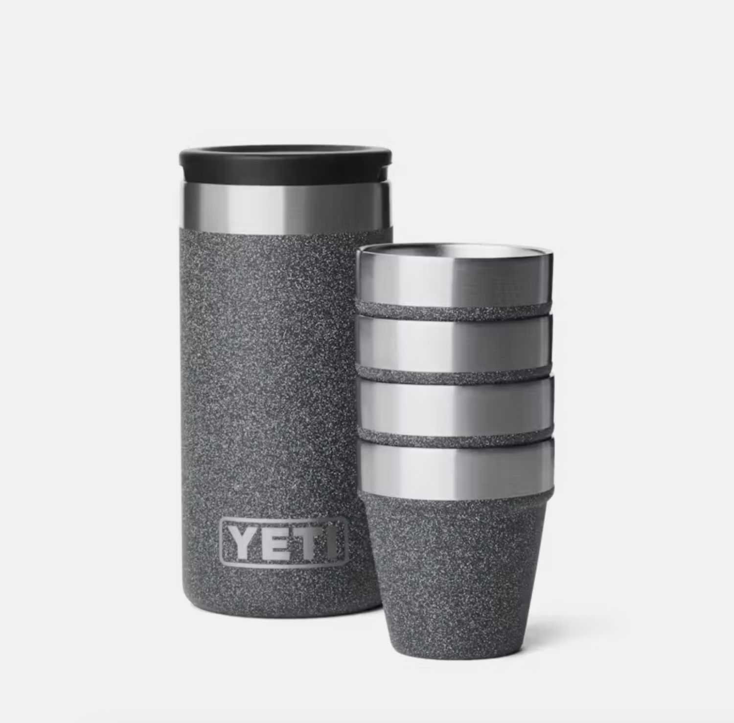 INTL SHOT GLASSES&amp;CASE BLK STONE