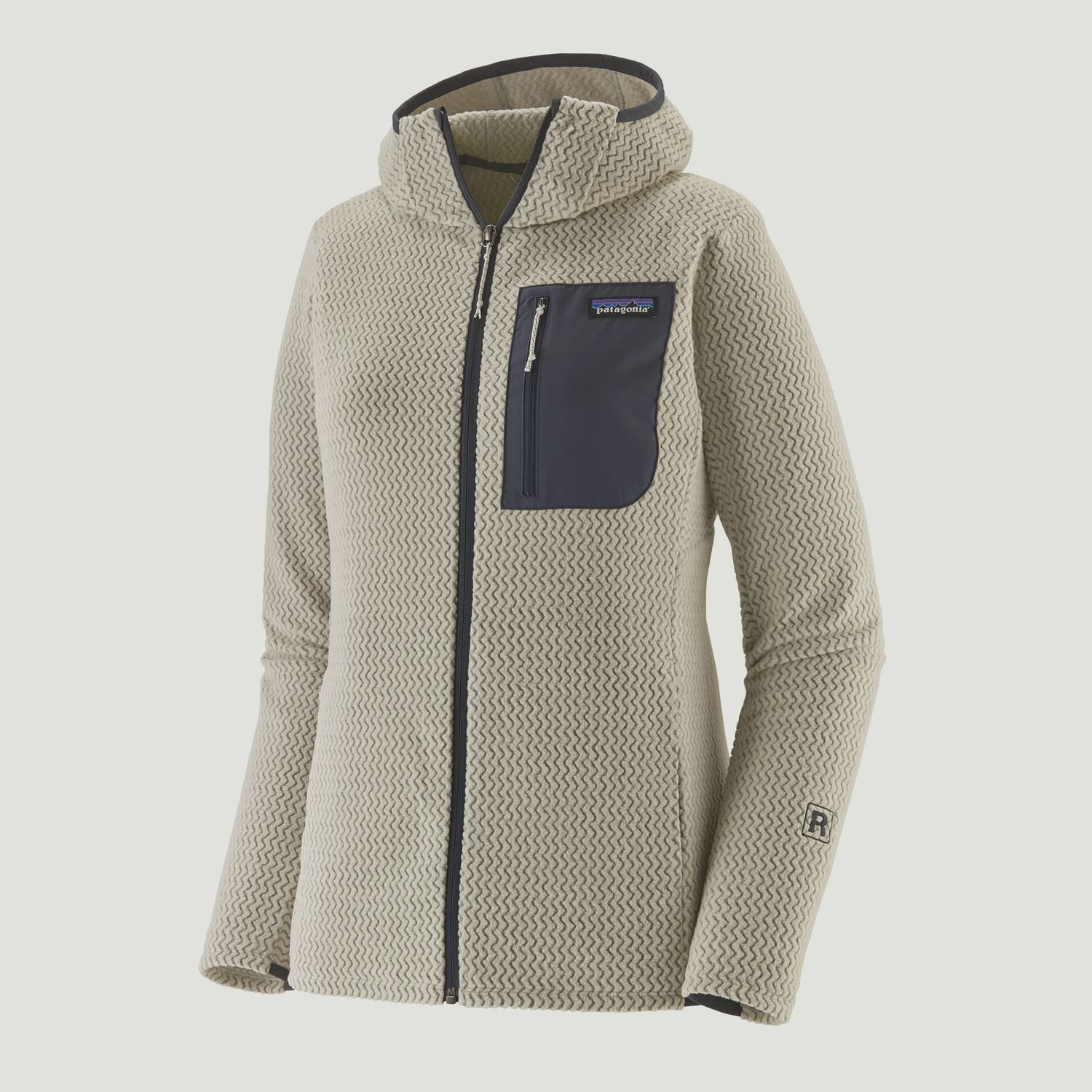 W'S R1 AIR FULL-ZIP HOODY, Colour: WOOL WHITE, Size: M