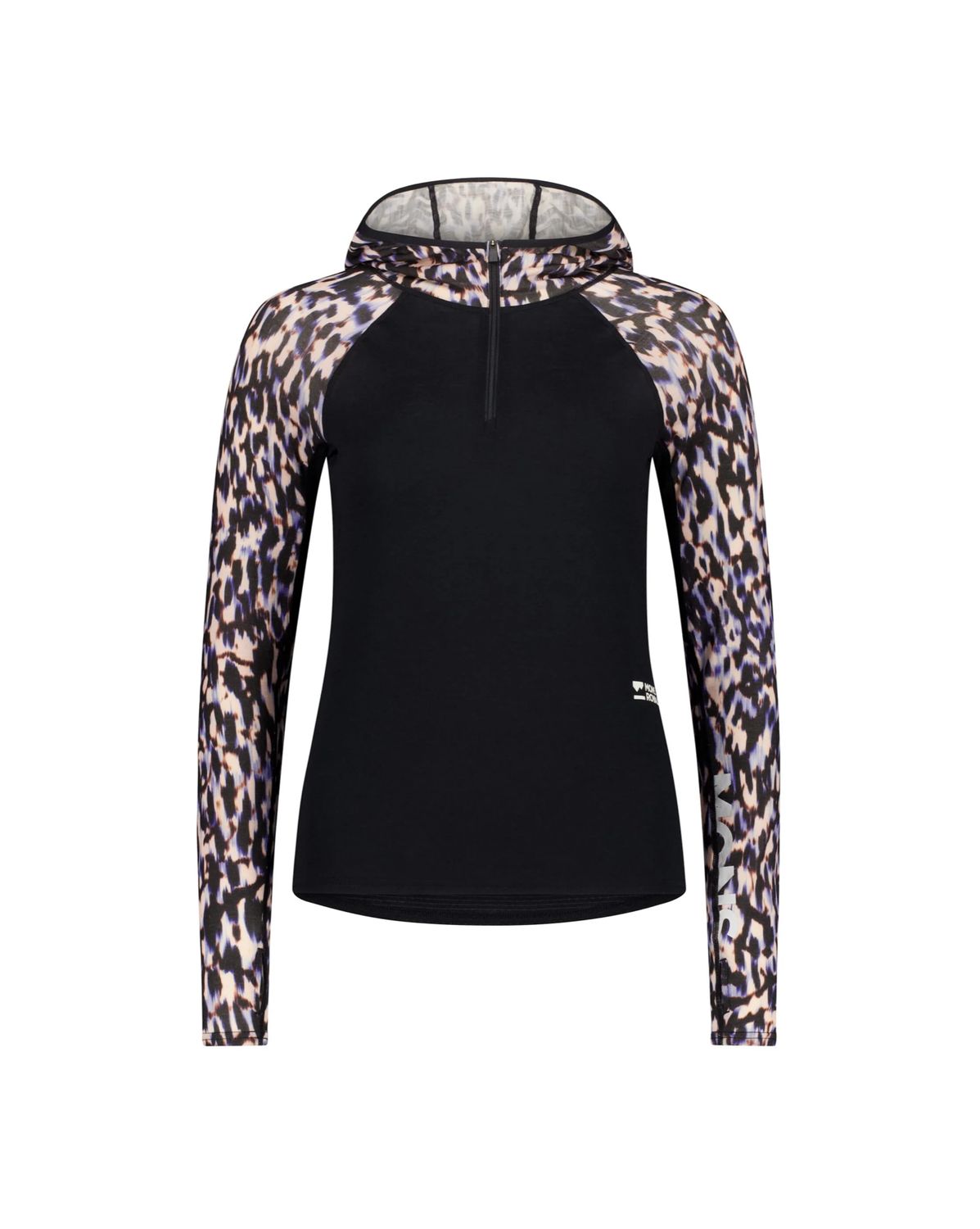 Bella Merino Long Sleeve Hood-Rock Leopard / Black-Wmns, Colour: rock leopard / black, Size: XS
