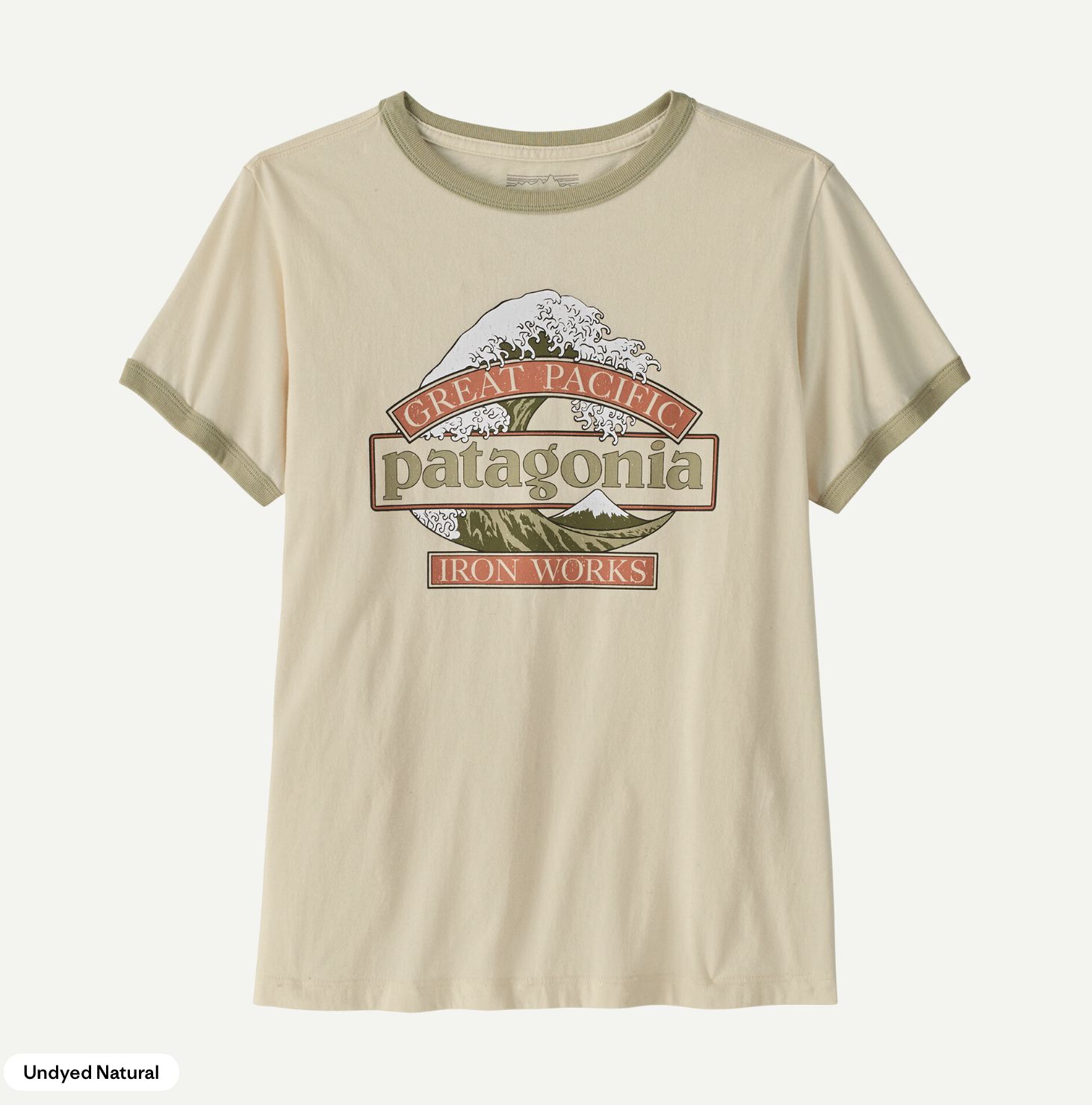 W's Great Waves Ringer Tee W's Great Waves Ringer Tee, Colour: Undyed Natural, Size: XS