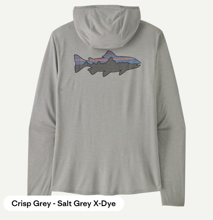 M's Cap Cool Sun Hoody - Fitz Roy Trout, Colour: Crisp Grey - Salt Grey X-Dye, Size: XS