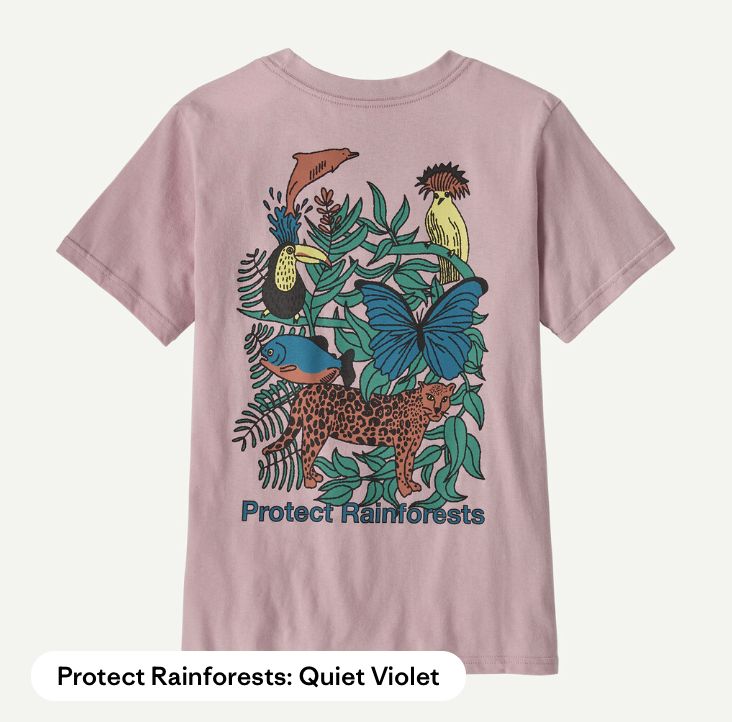 K's Graphic T-Shirt, Colour: Protect Rainforests: Quiet Violet, Size: M