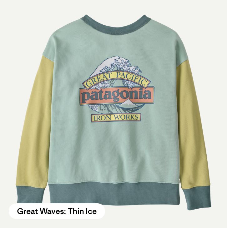 K's Crew Sweatshirt, Colour: Great Waves: Thin Ice, Size: L