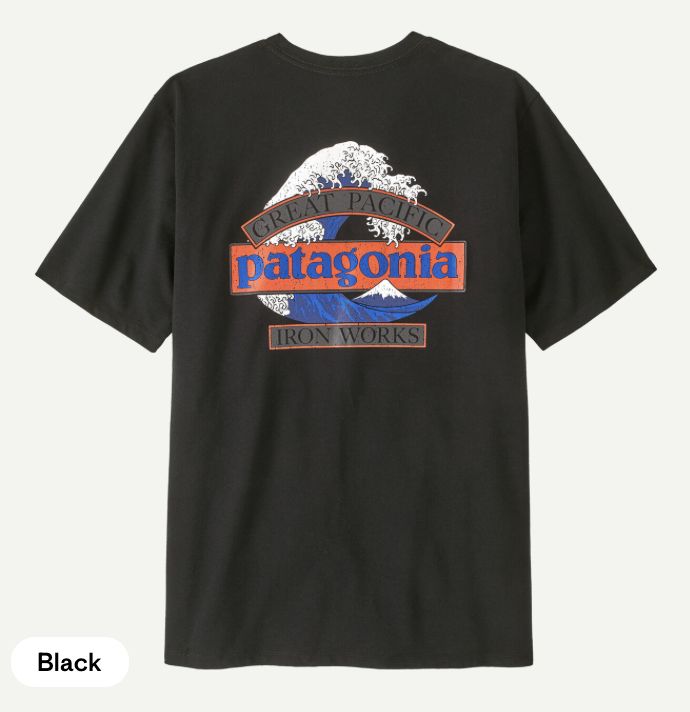 M's Great Waves Responsibili-Tee, Colour: Black, Size: XS