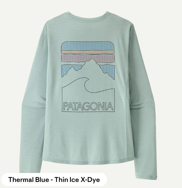 W's L/S Cap Cool Sun Shirt - Peak Visions W's L/S Cap Cool Sun Shirt - Peak Visions, Colour: Thermal Blue - Thin Ice X-Dye, Size: S