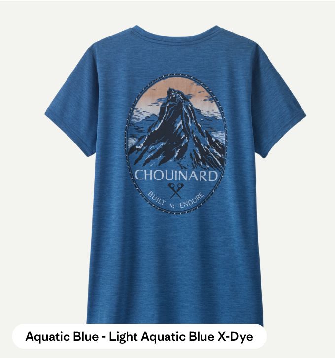 W's Cap Cool Daily Shirt - Chouinard Crest, Colour: Aquatic Blue - Light Aquatic Blue X-Dye, Size: XS