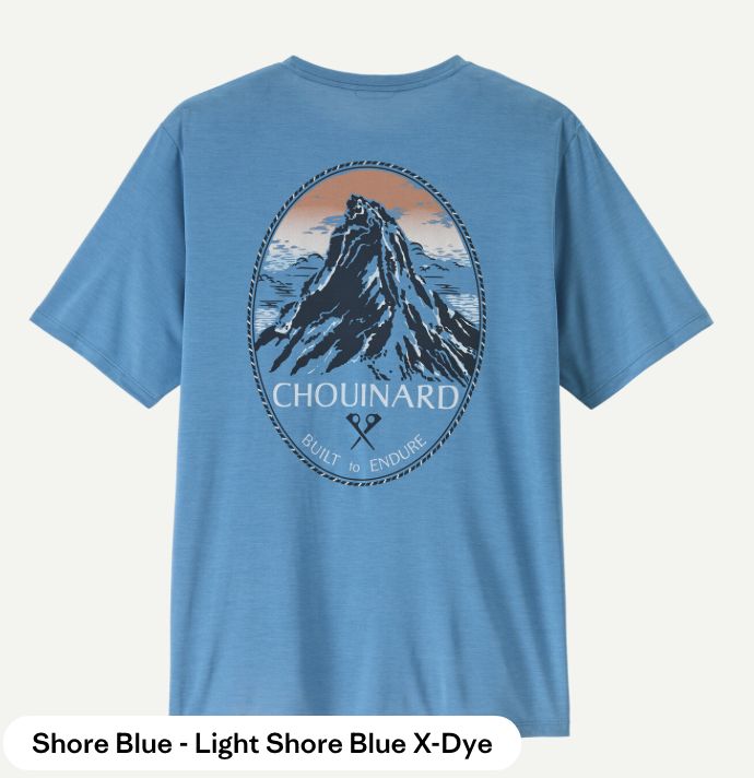 M's Cap Cool Daily Shirt - Chouinard Crest, Colour: Shore Blue - Light Shore Blue X-Dye, Size: XS