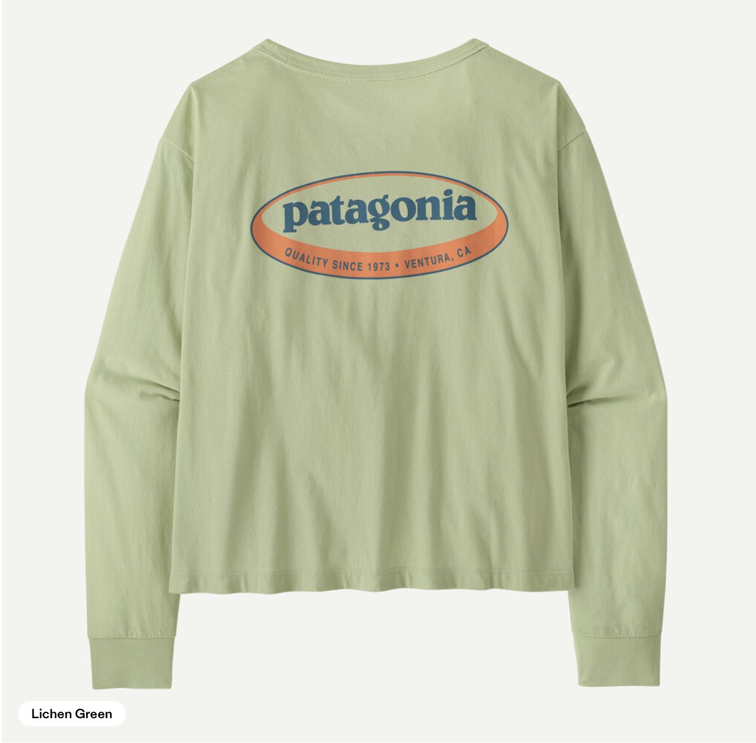 W's L/S '95 Oval Logo Easy Cut T-Shirt, Colour: Lichen Green, Size: S