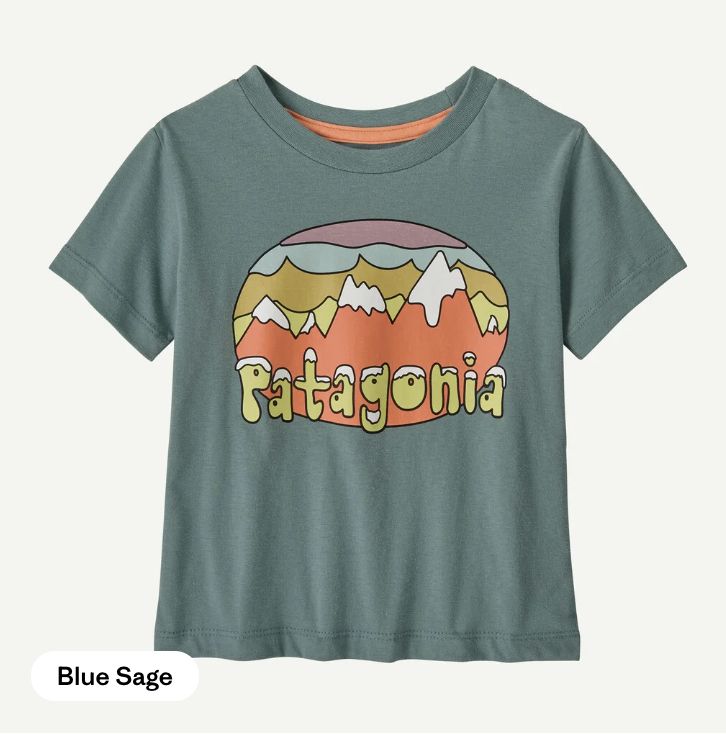 Baby Fitz Roy Flurries T-Shirt, Colour: Blue Sage, Size: 3T