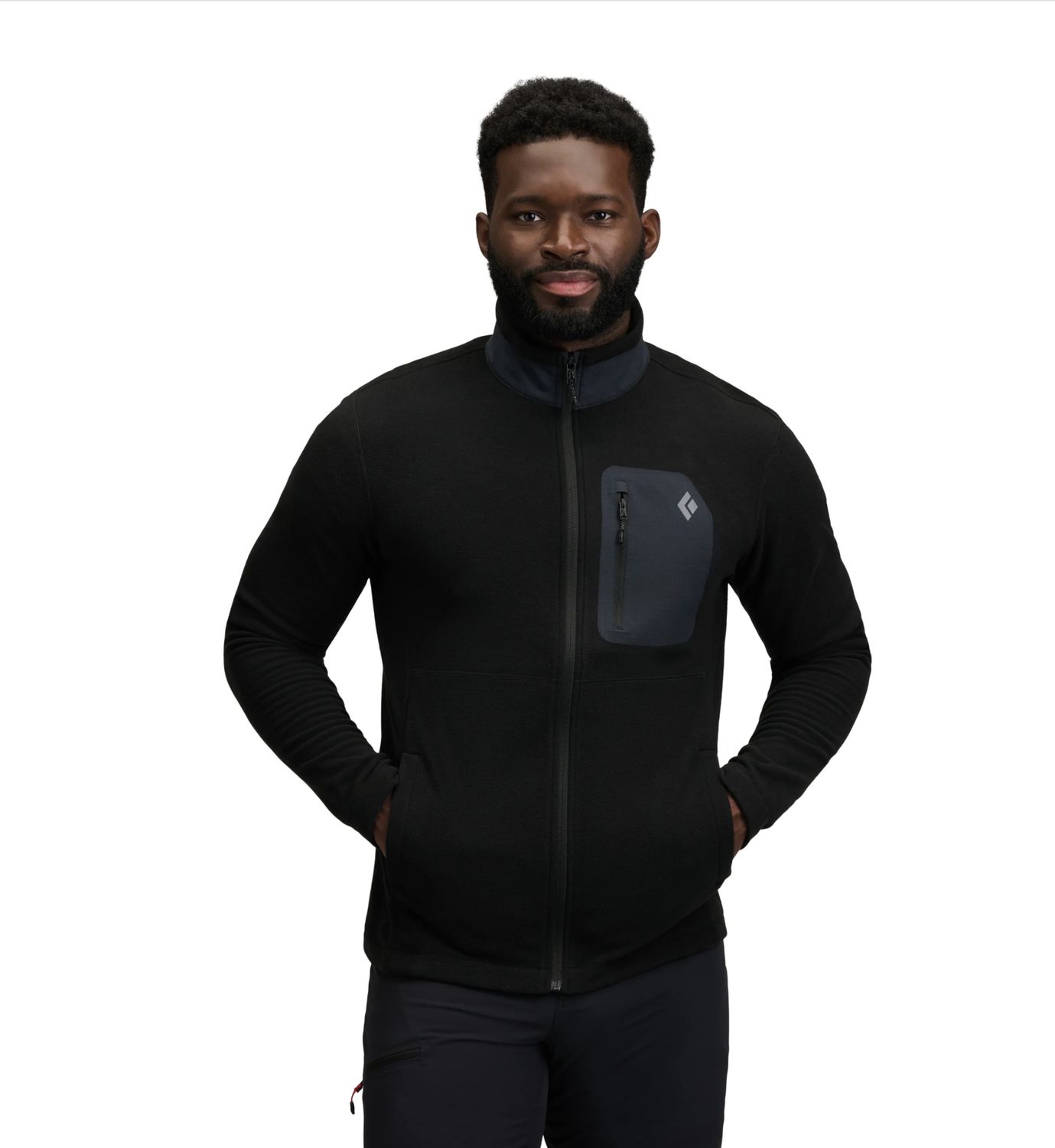 Men's Rift Full-Zip Fleece Jacket, Colour: Black-Black, Size: Medium