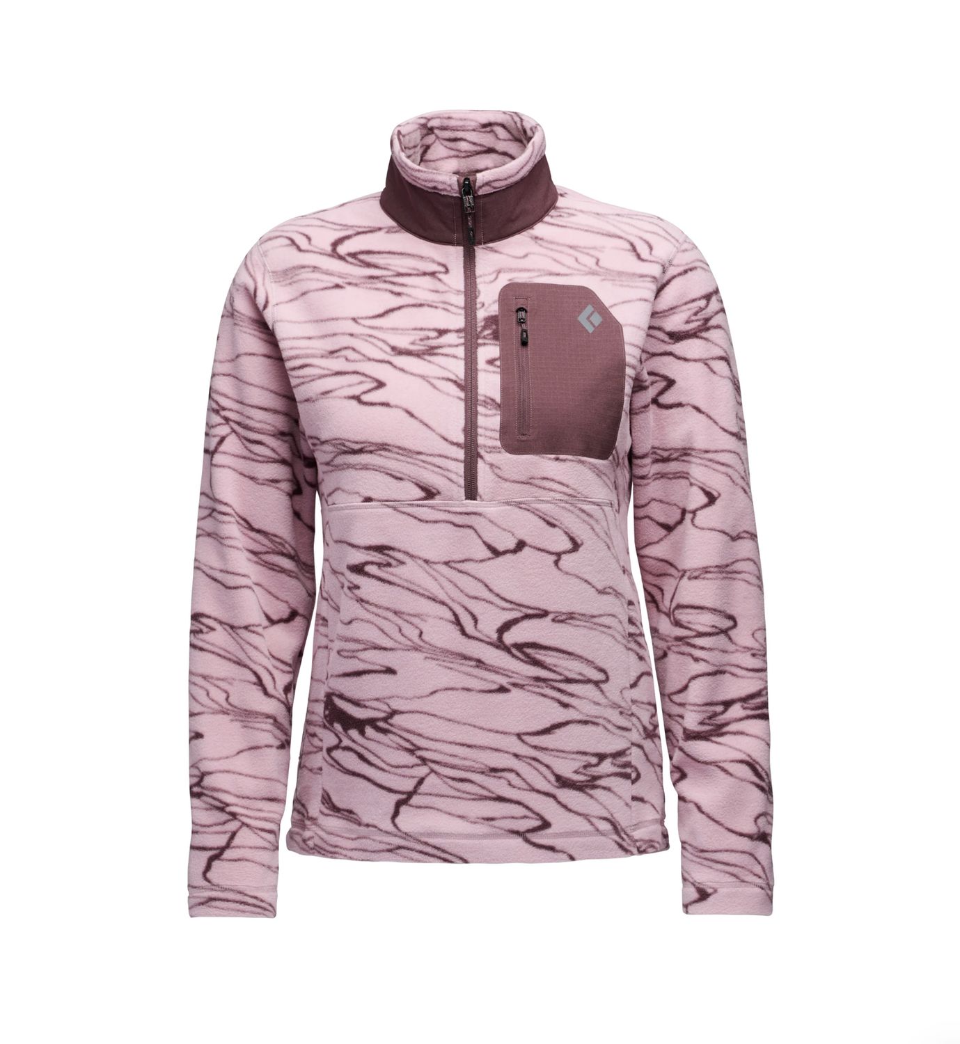 Women's Rift Half-Zip Fleece Jacket, Colour: Relief-Meadow Rose-Fig, Size: Extra Small