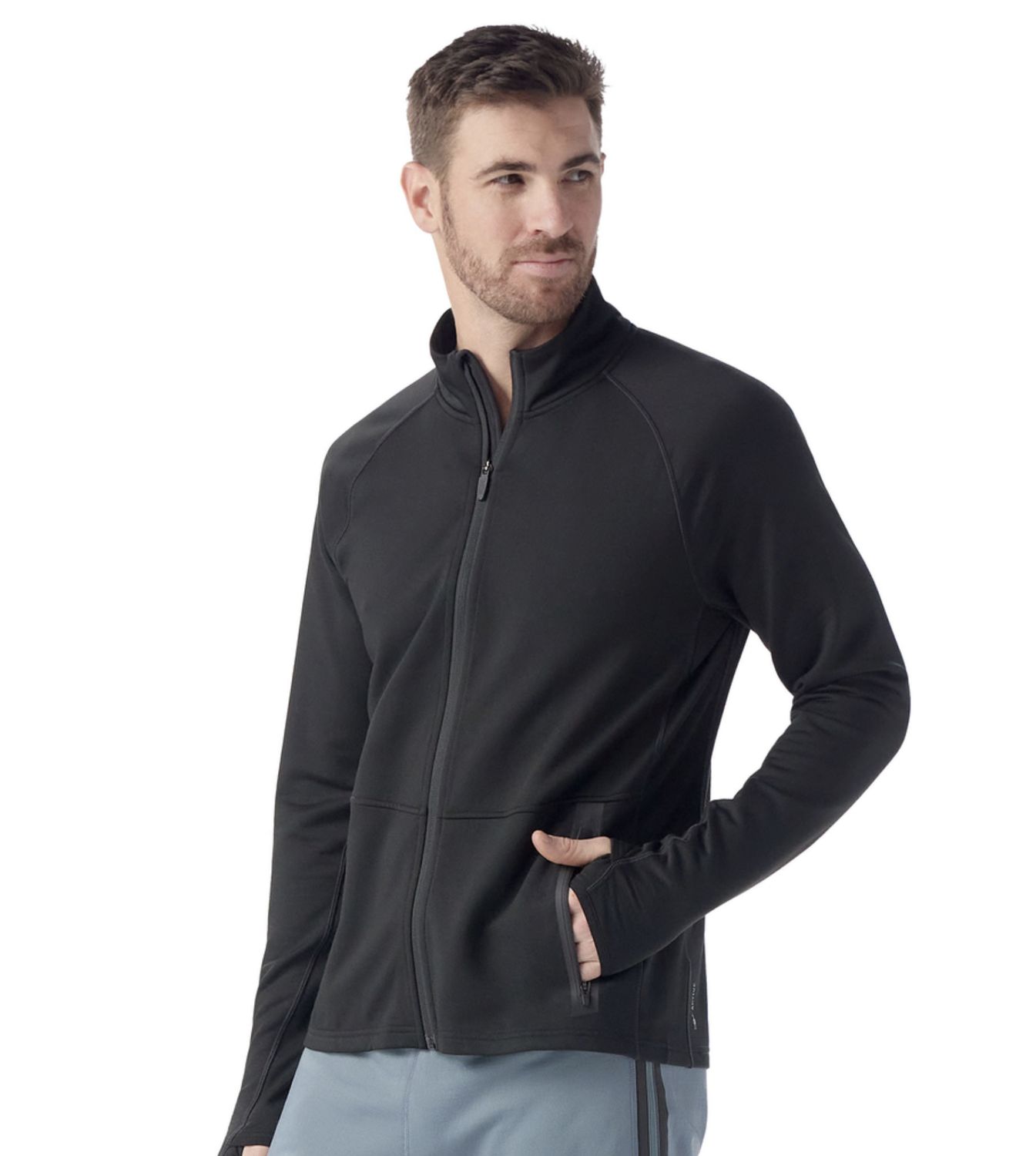 Men's Active Fleece Jacket, Colour: BLACK, Size: M