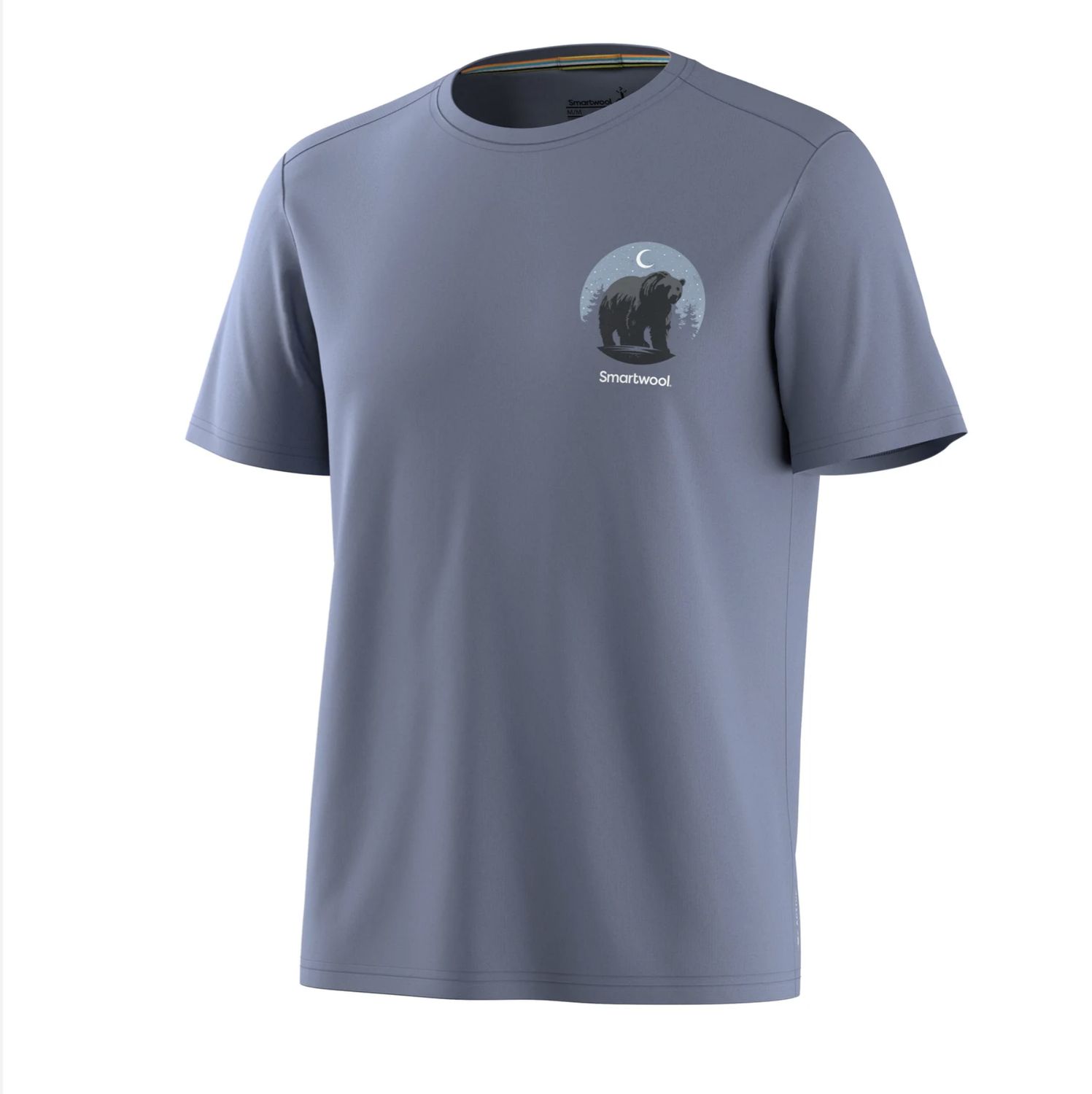 Men's Lunar Bear Active Short Sleeve Graphic Tee, Colour: NIGHTFALL BLUE, Size: L