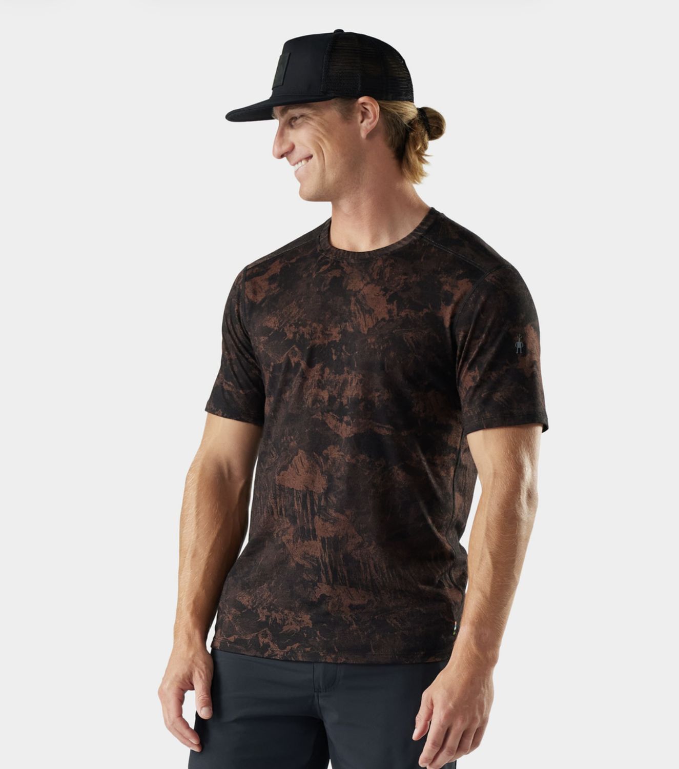 Men's Merino Short Sleeve Tee, Colour: SABLE BROWN MOUNTAIN, Size: L