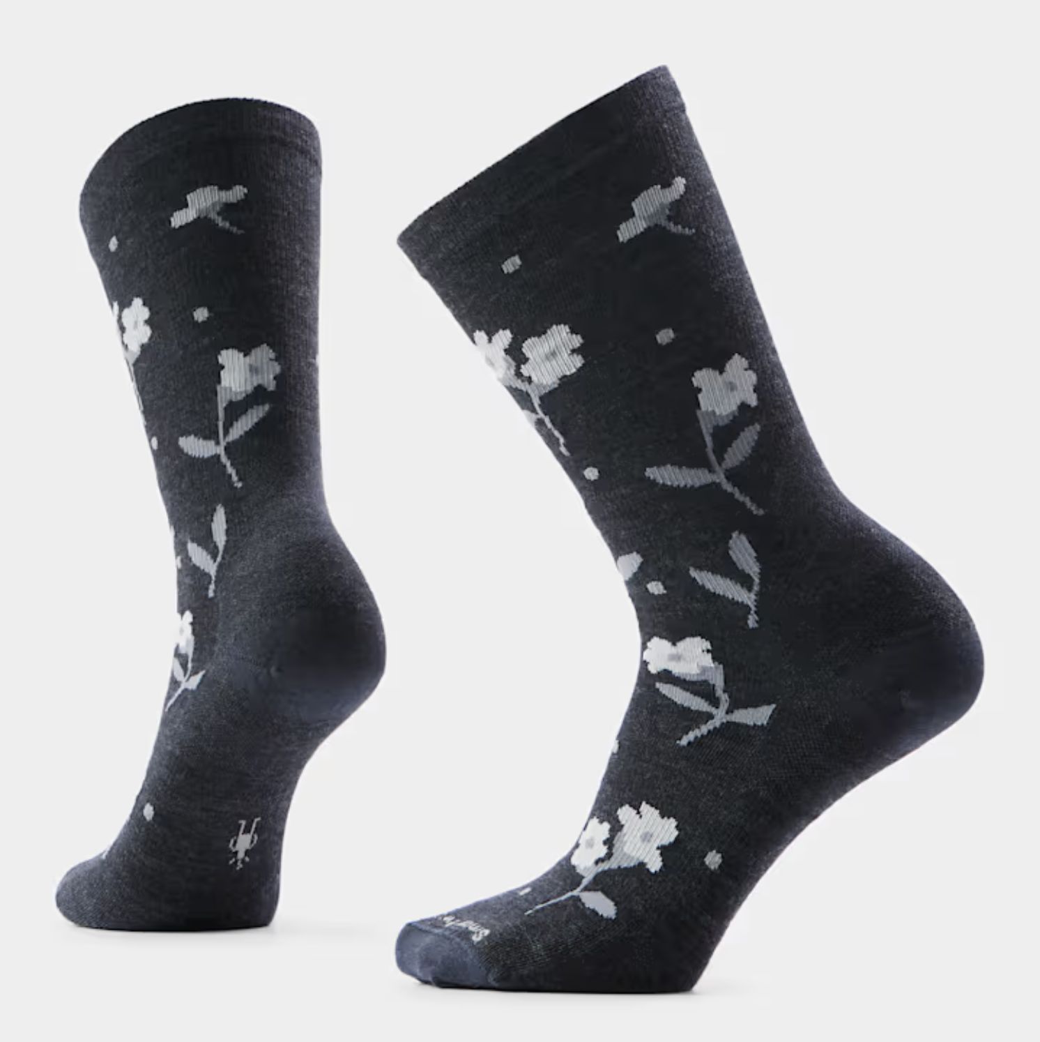 Women's Everyday Garden Gala Crew Socks, Colour: CHARCOAL, Size: S