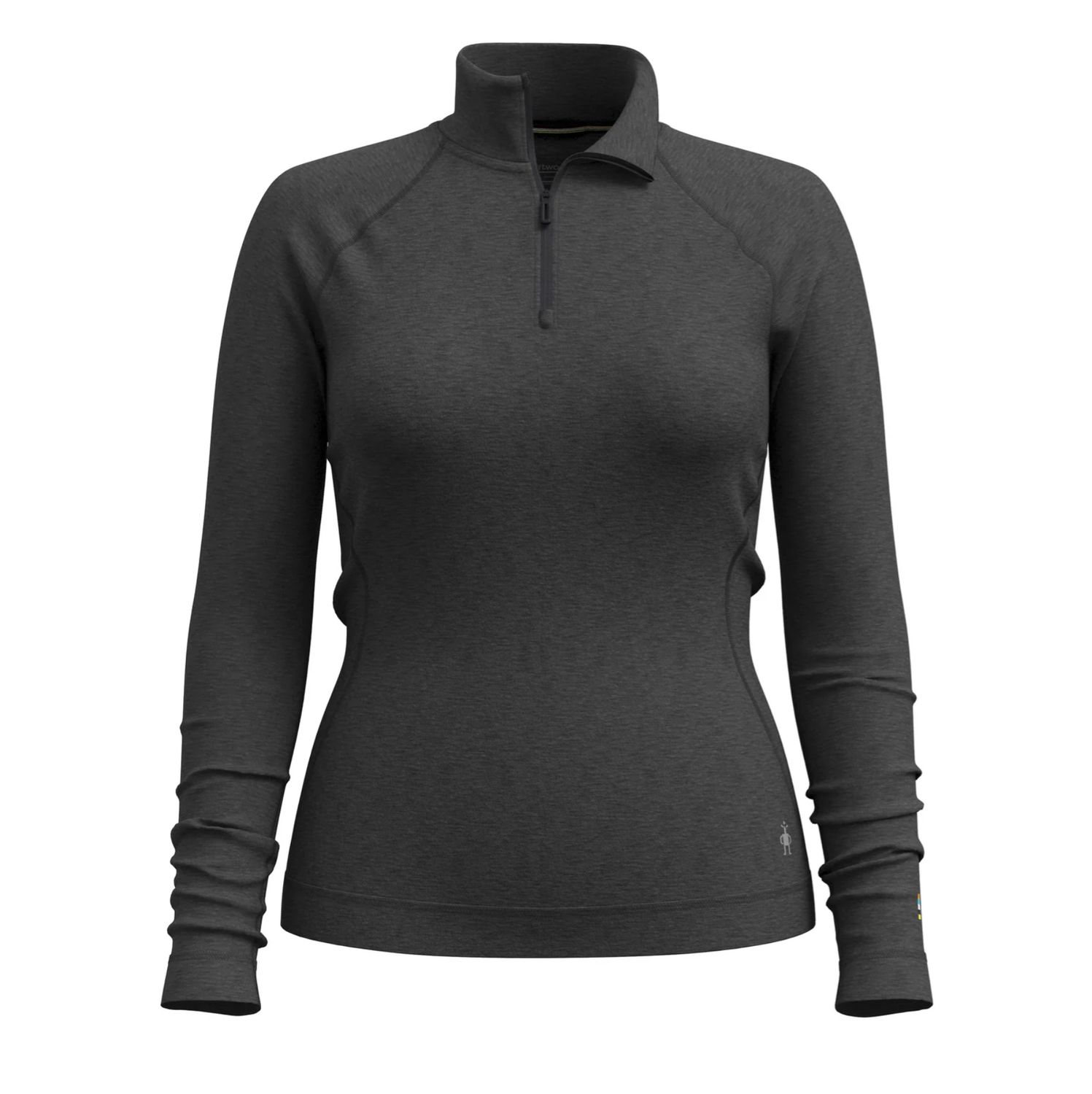 Women's Classic Thermal Merino Base Layer 1/4 Zip, Colour: CHARCOAL HEATHER, Size: S