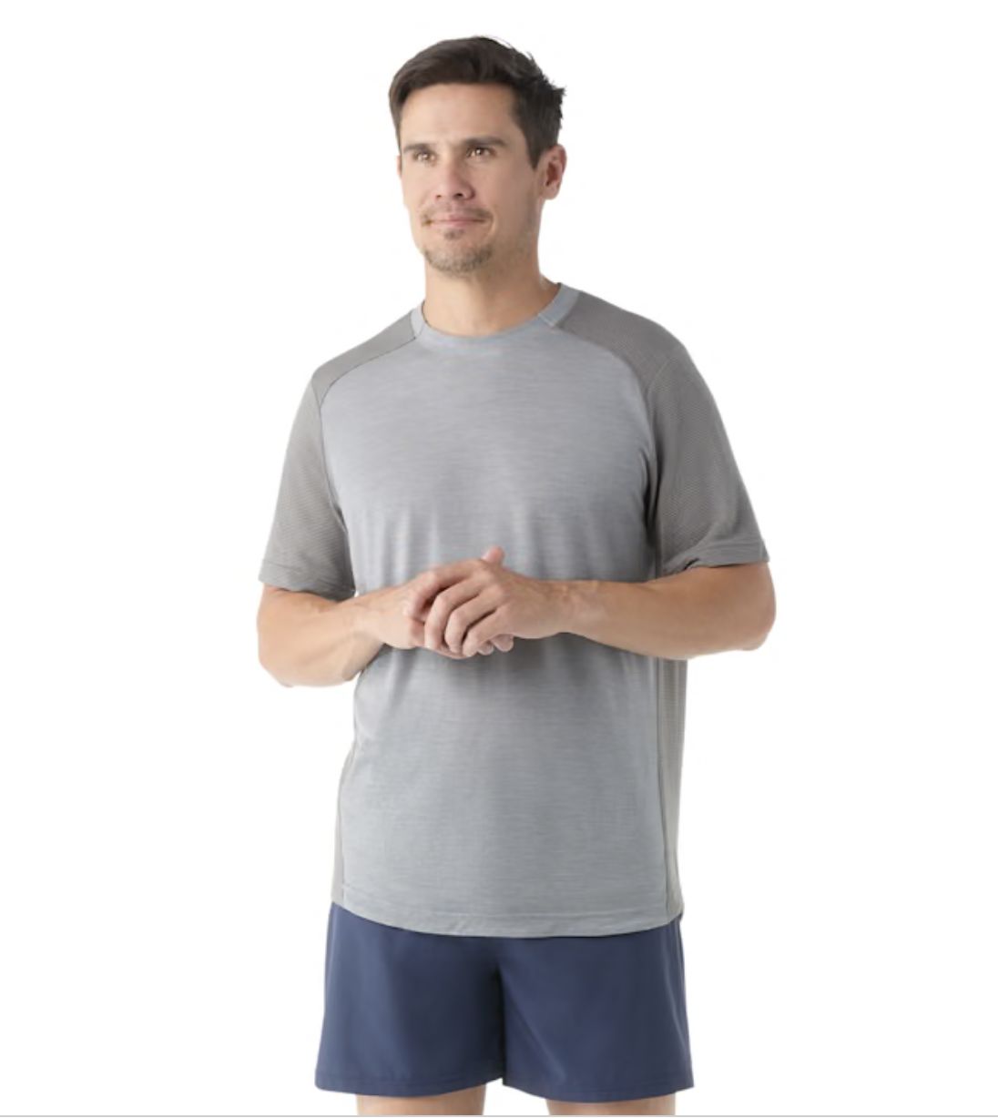 Men's Active Mesh Short Sleeve, Colour: LIGHT GRAY HEATHER, Size: S