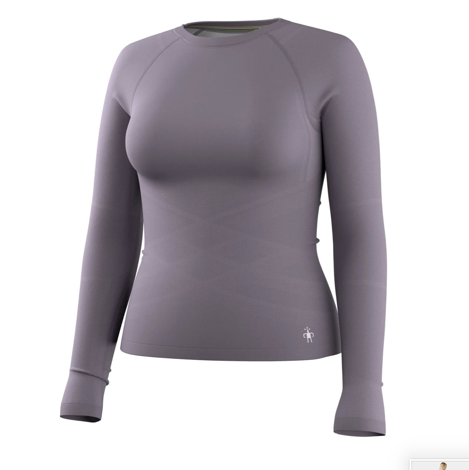 Women's Intraknit All-Season Merino Base Layer Crew, Colour: PURPLE STORM, Size: S