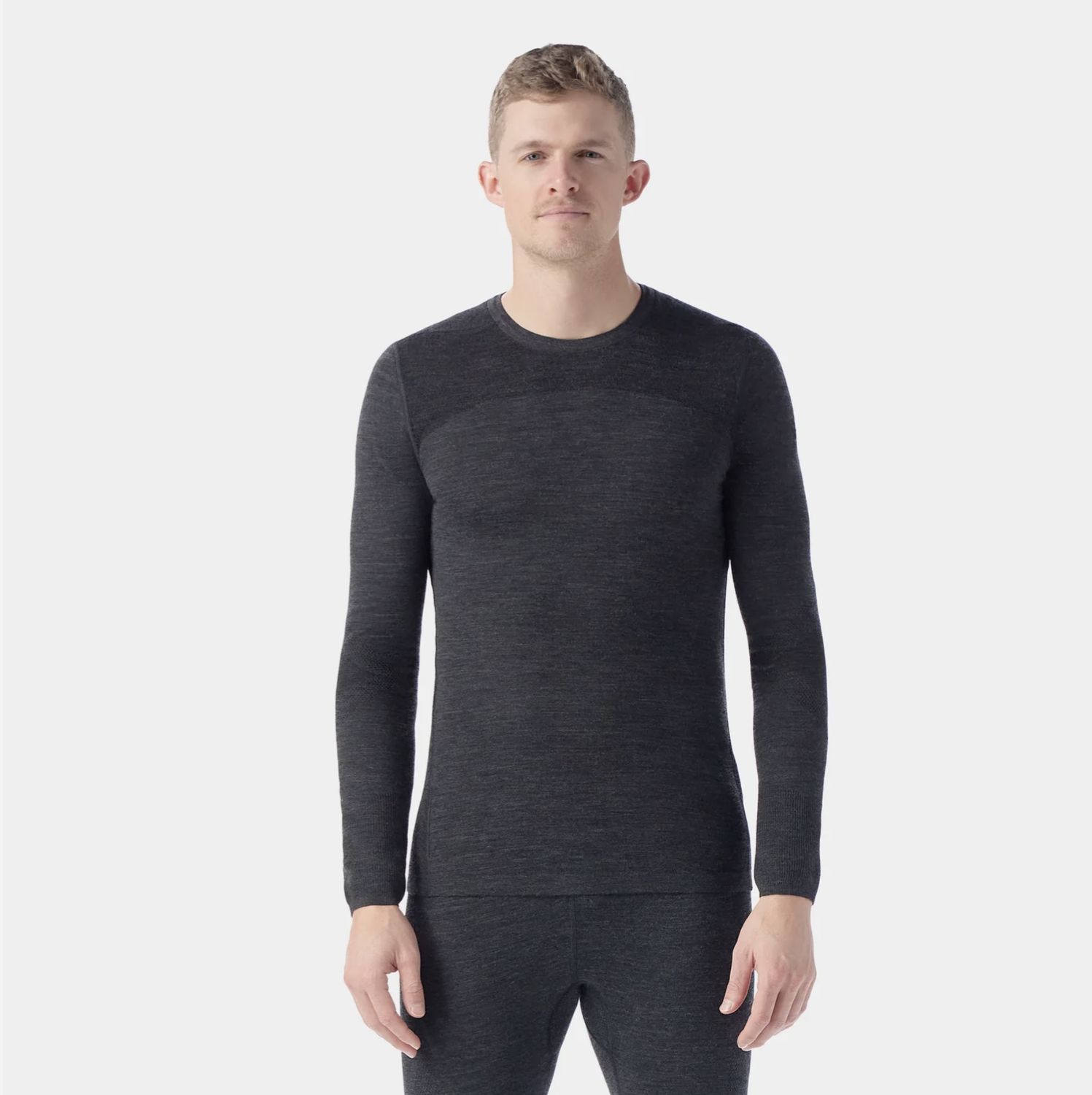 Men's Intraknit Thermal Merino Base Layer Crew, Colour: BLACK-WHITE, Size: M