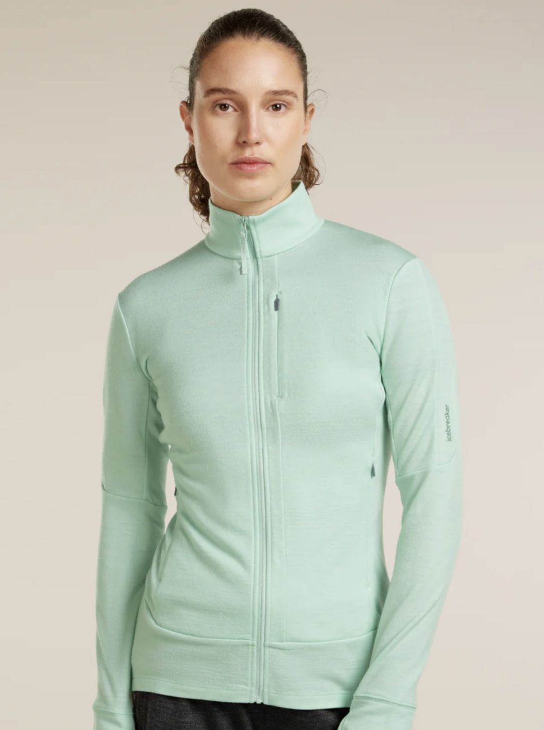 Women Merino 260 Quantum LS Zip, Colour: MINT, Size: Small