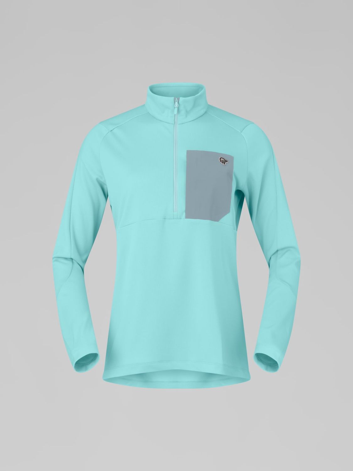 femund warm1 Zip Neck, Colour: Aqua Haze/Trooper, Gender: womens, Size: L