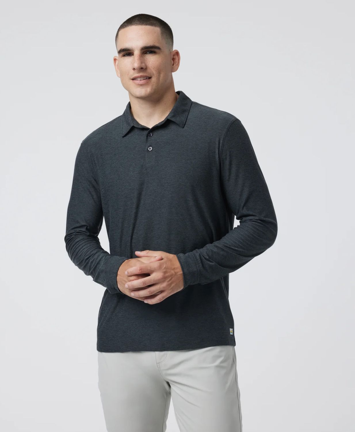 L/S Strato Tech Polo, Colour: Charcoal Heather, Size: S