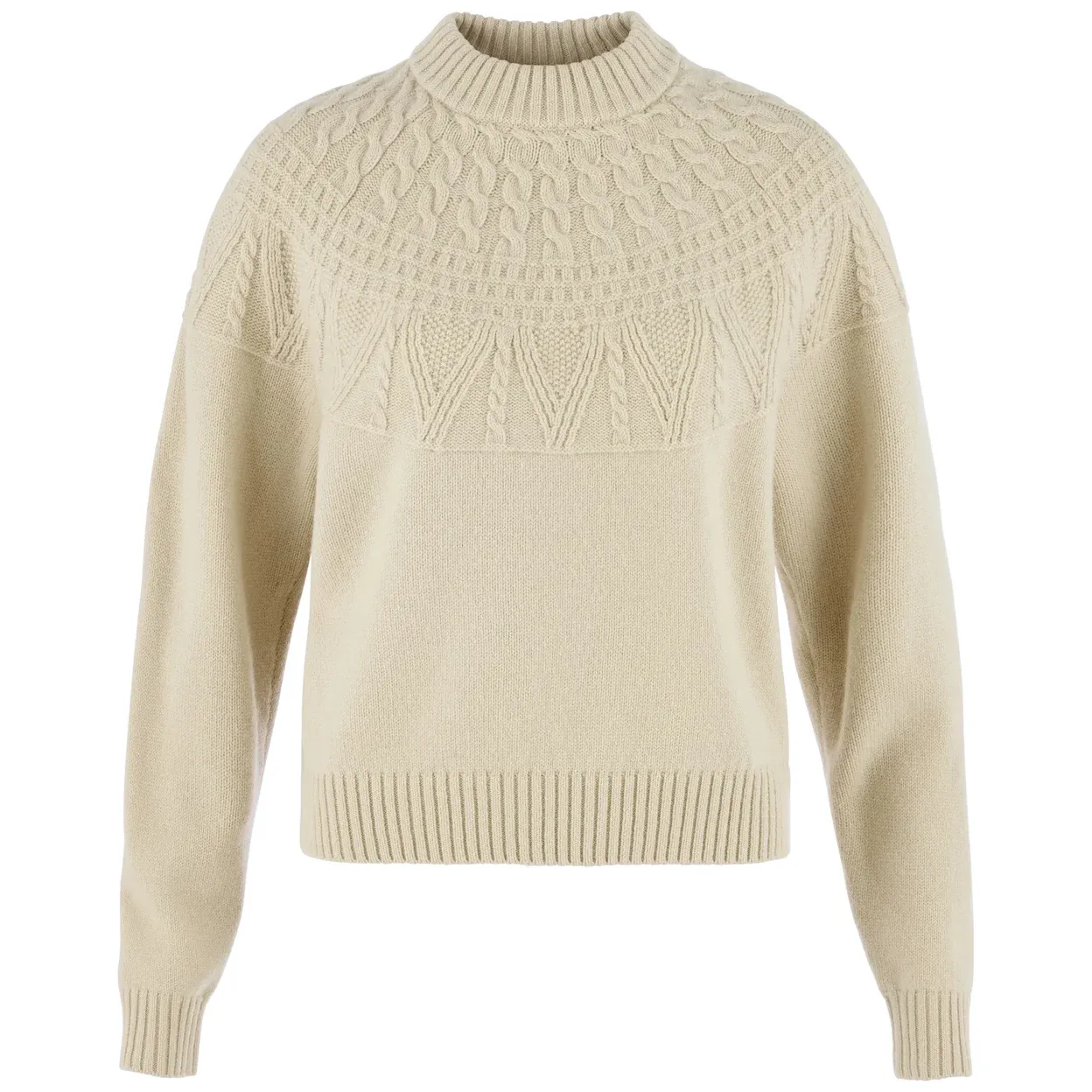 Övik Solid Jacquard Knit W, Colour: Light Beige, Size: XS