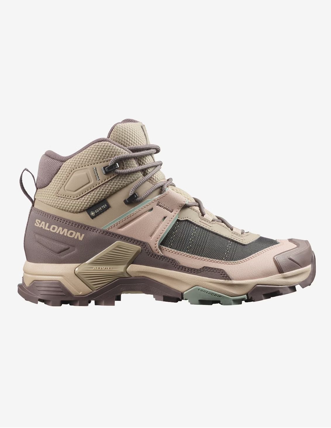 SHOES X ULTRA 5 MID GTX W Iron/Dsrtan/Gr, Gender: Women, Size: 5 Women's