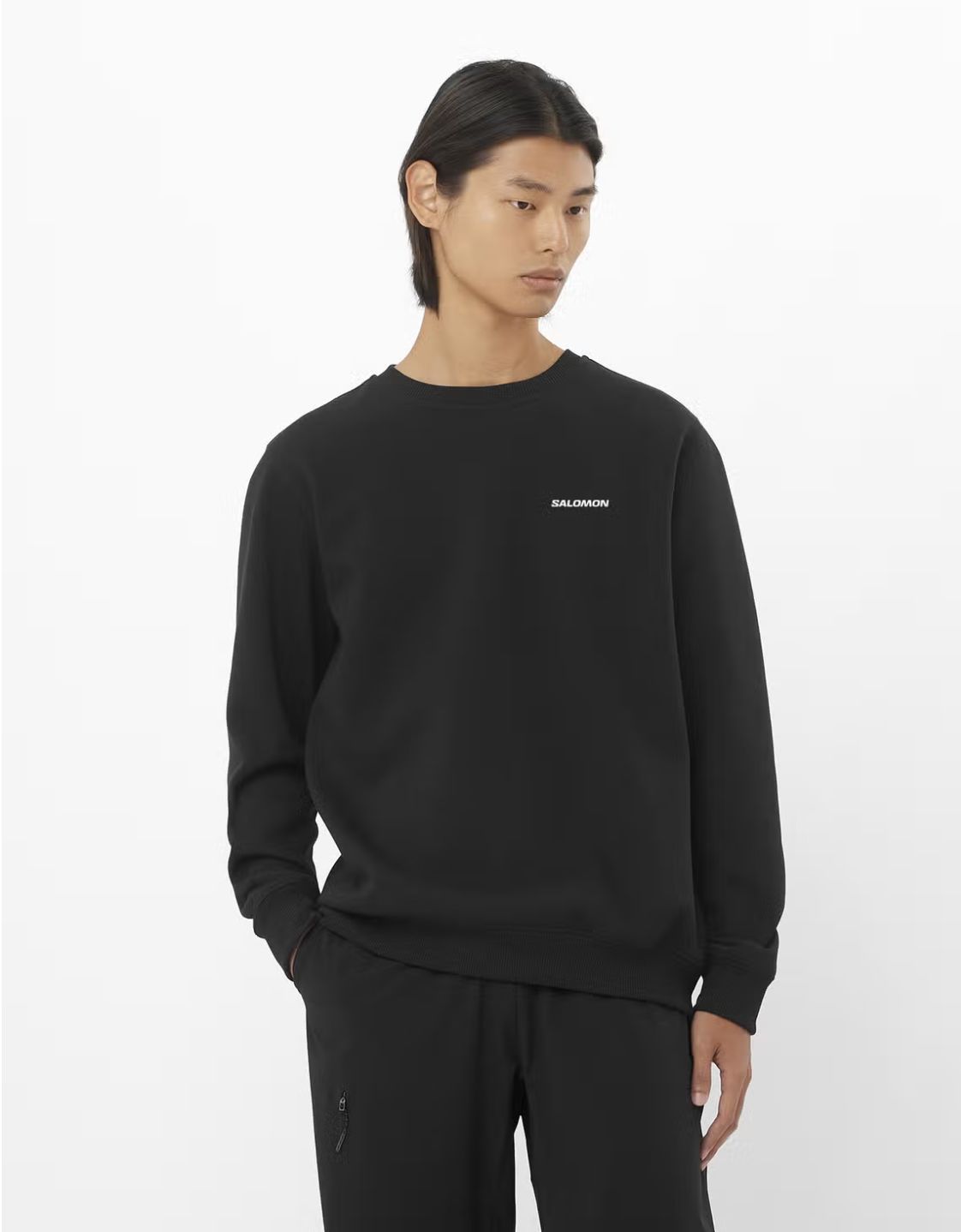 SALOMON LOGO CREWNECK M DEEP BLACK, Gender: Men, Size: L