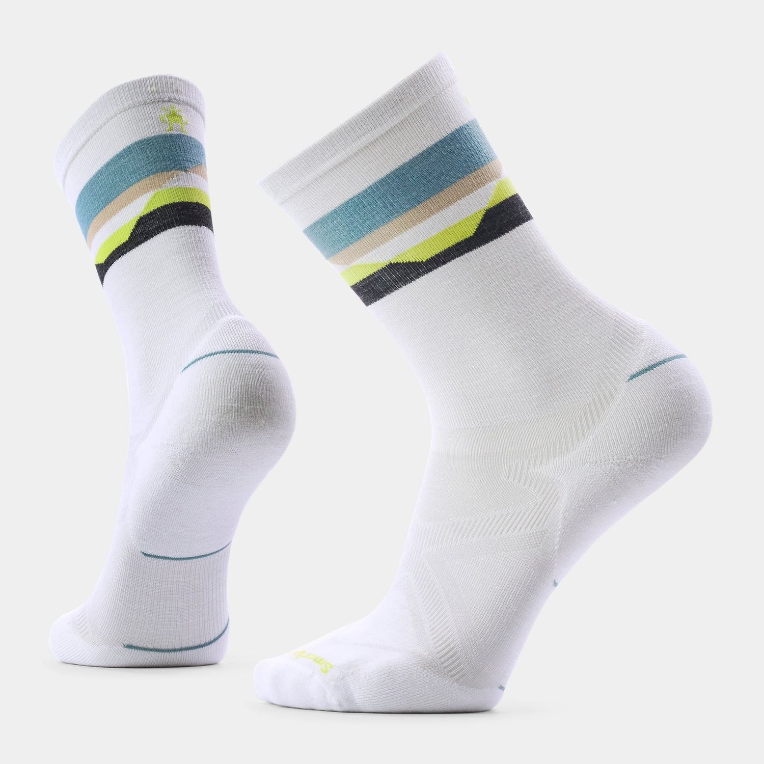 Run Cold Weather Targeted Cushion Horizons Crew Socks, Colour: WHITE, Size: M