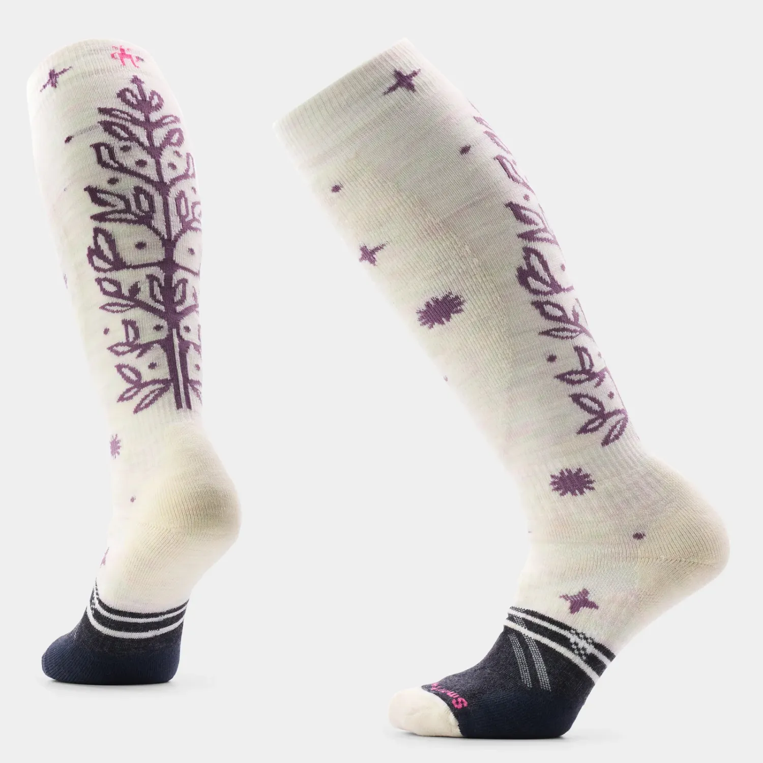 Women's Ski Full Cushion Ice Blossom OTC Socks, Colour: MOONBEAM, Size: S