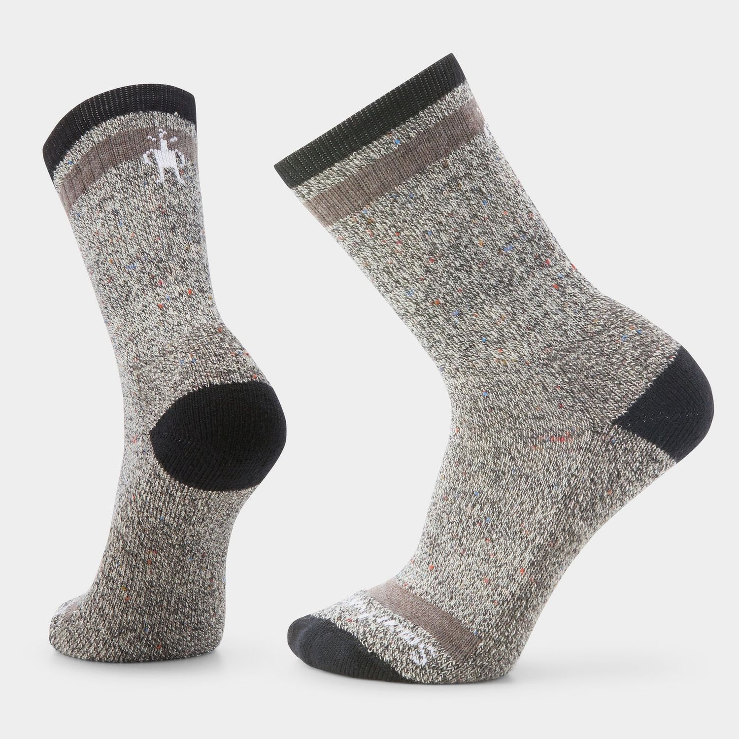 Everyday Cozy Larimer Crew Socks, Colour: BLACK-TAUPE HEATHER, Size: S