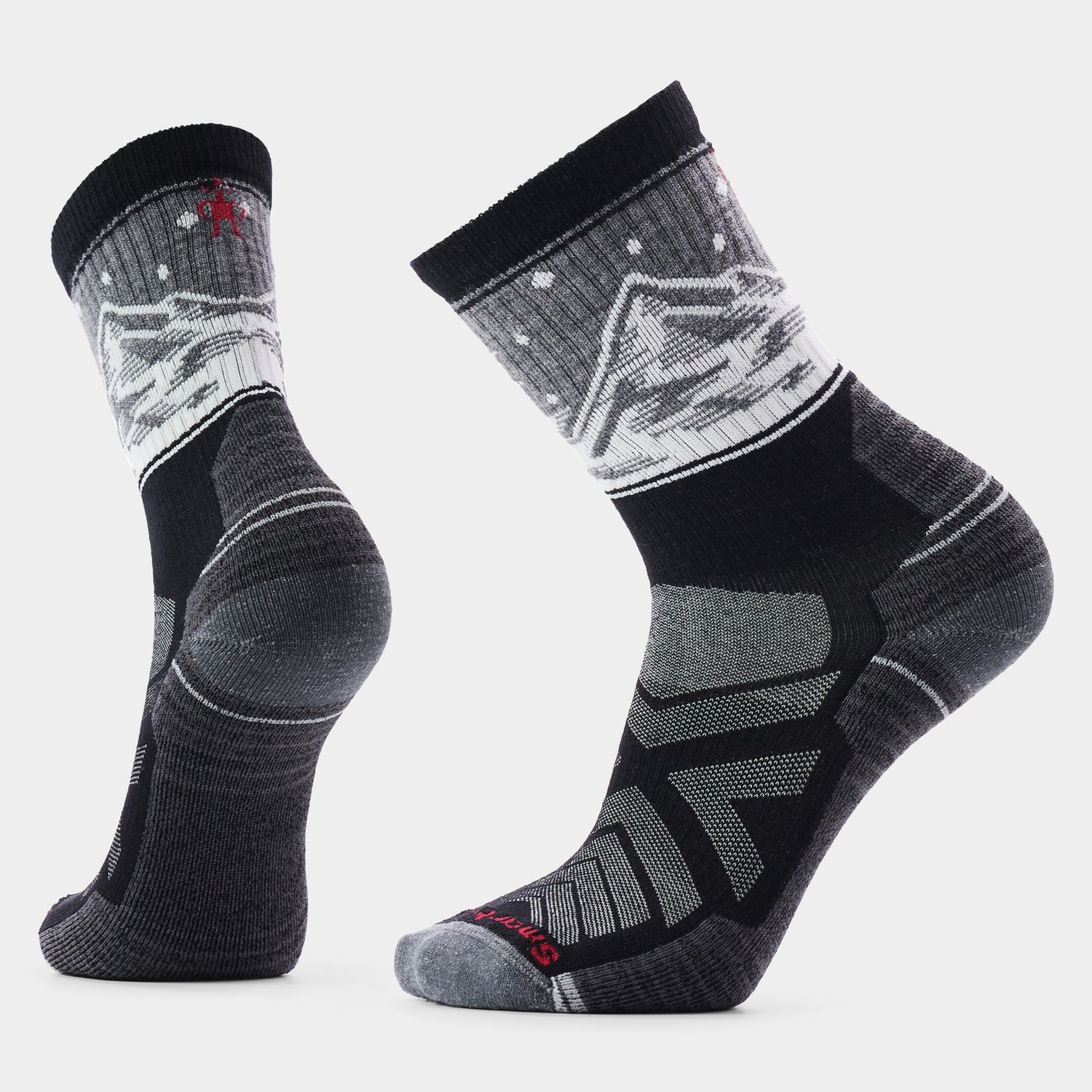 Hike Light Cushion Valley View Crew Socks, Colour: BLACK, Size: M