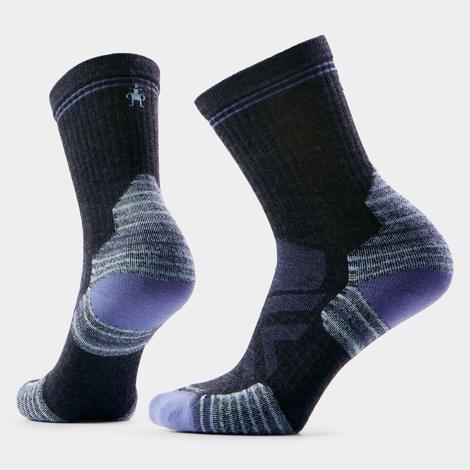 Women's Hike Targeted Cushion Mid Crew Socks, Colour: CHARCOAL, Size: L