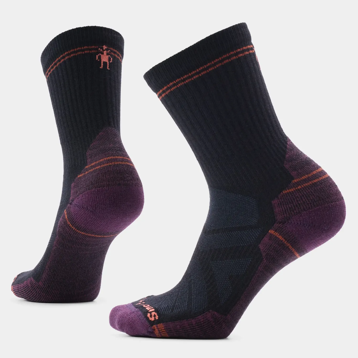 Women's Hike Light Cushion Crew Socks, Colour: BLACK, Size: L