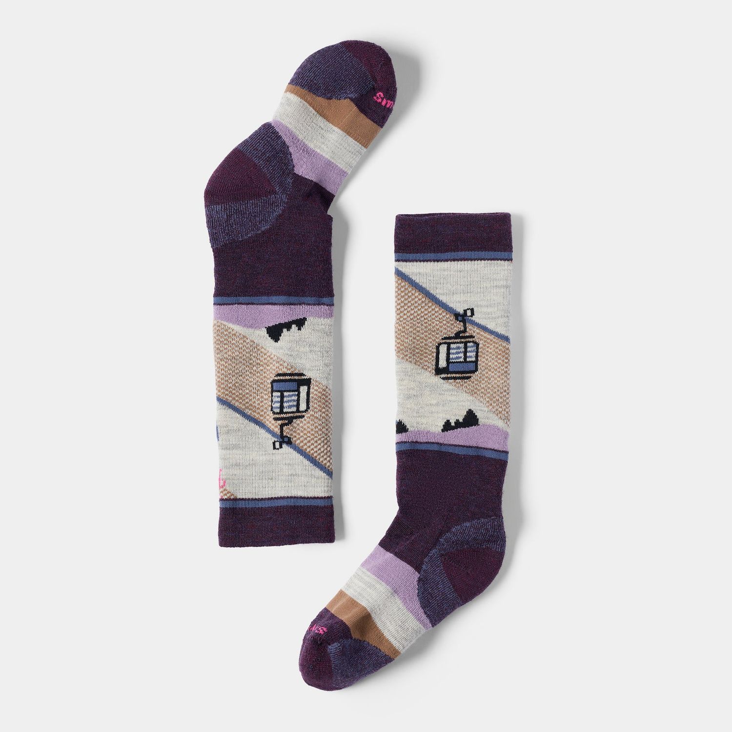 Kids' Wintersport Full Cushion Gondola Games OTC Socks, Colour: PURPLE IRIS, Size: S
